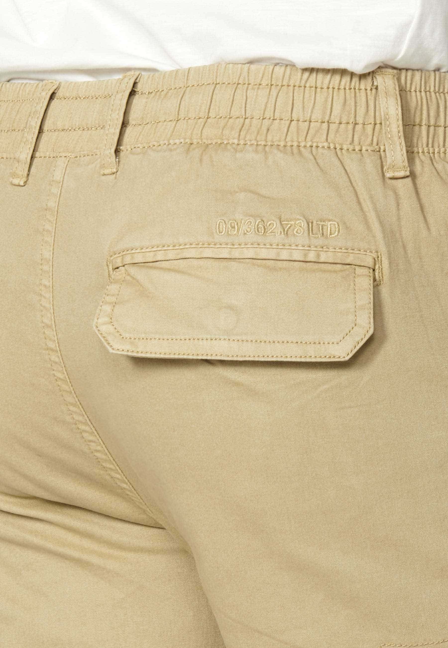 Pantalon style cargo beige pour homme