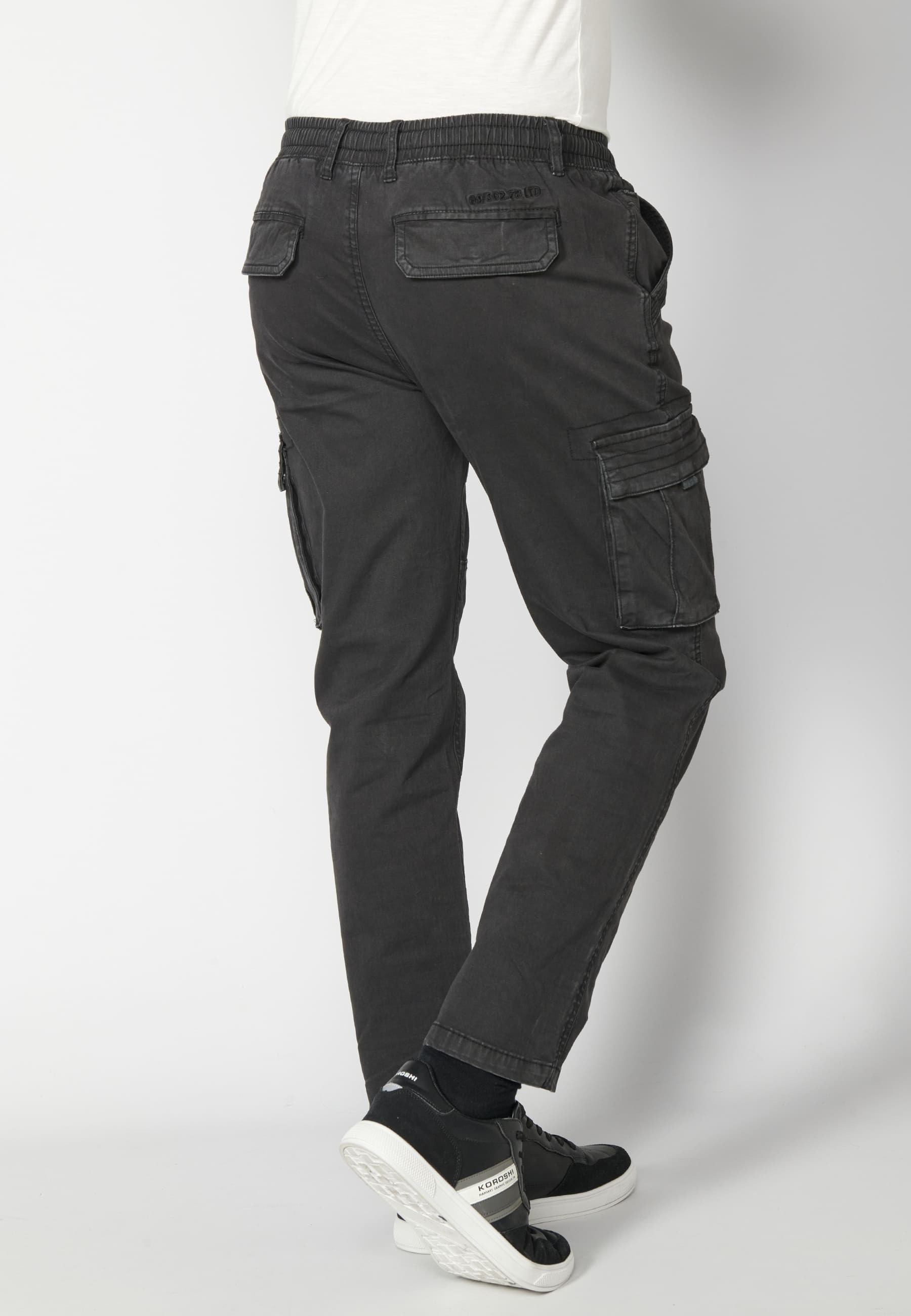 Pantalón estilo cargo color negro para Hombre