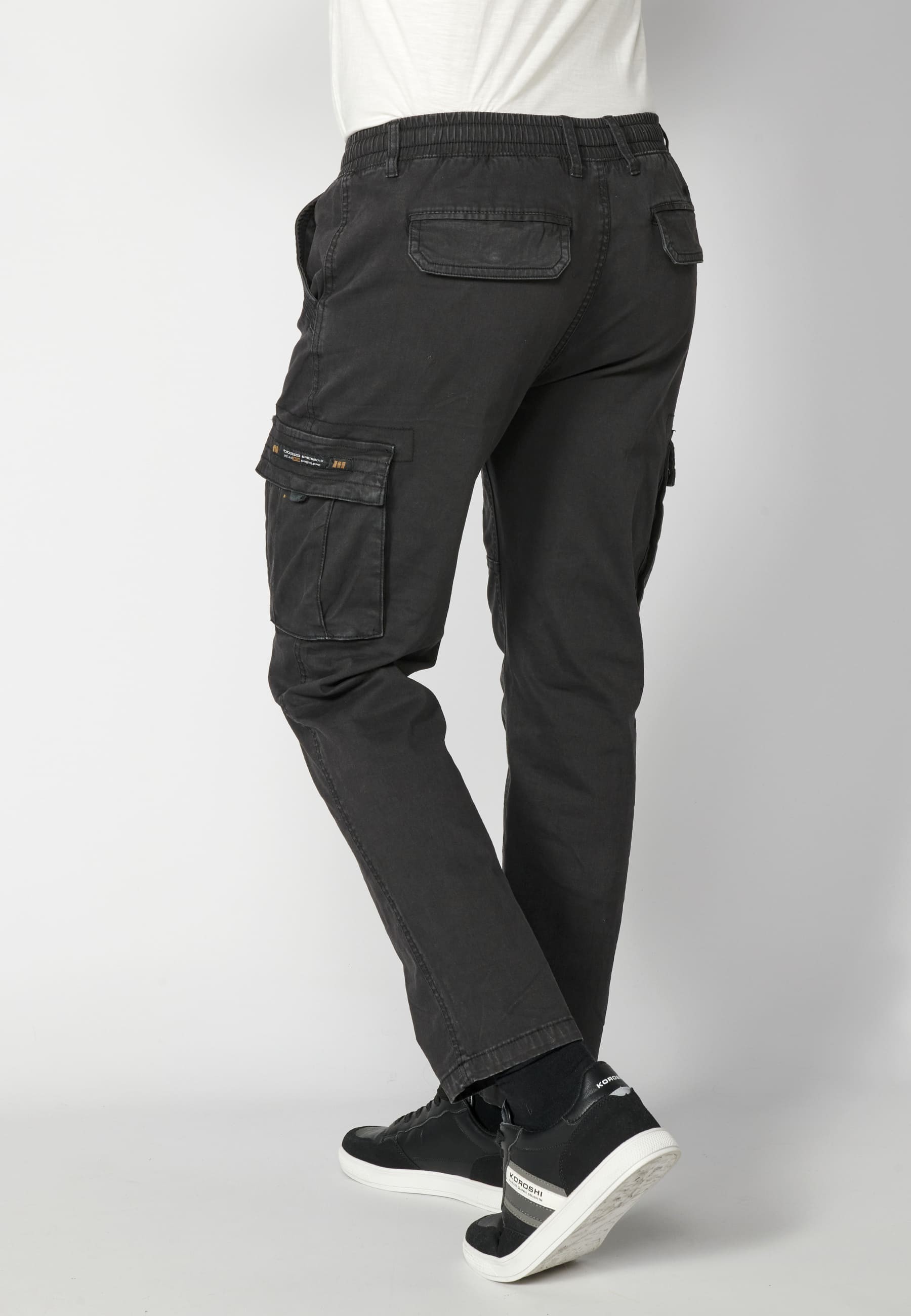 Black cargo style pants for Men