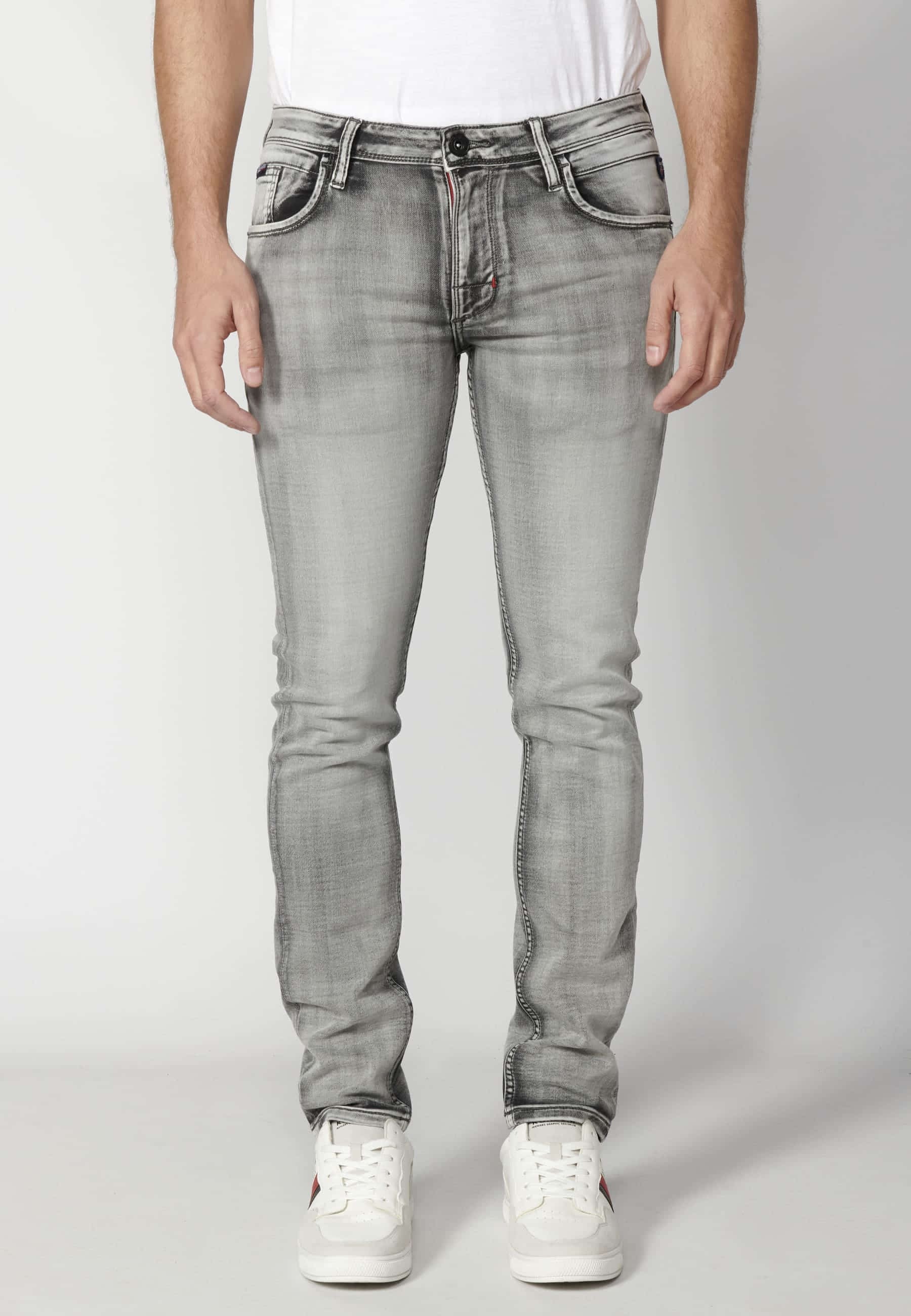 Pantalón jeans slim fit color gris para hombre | Ropa Casual