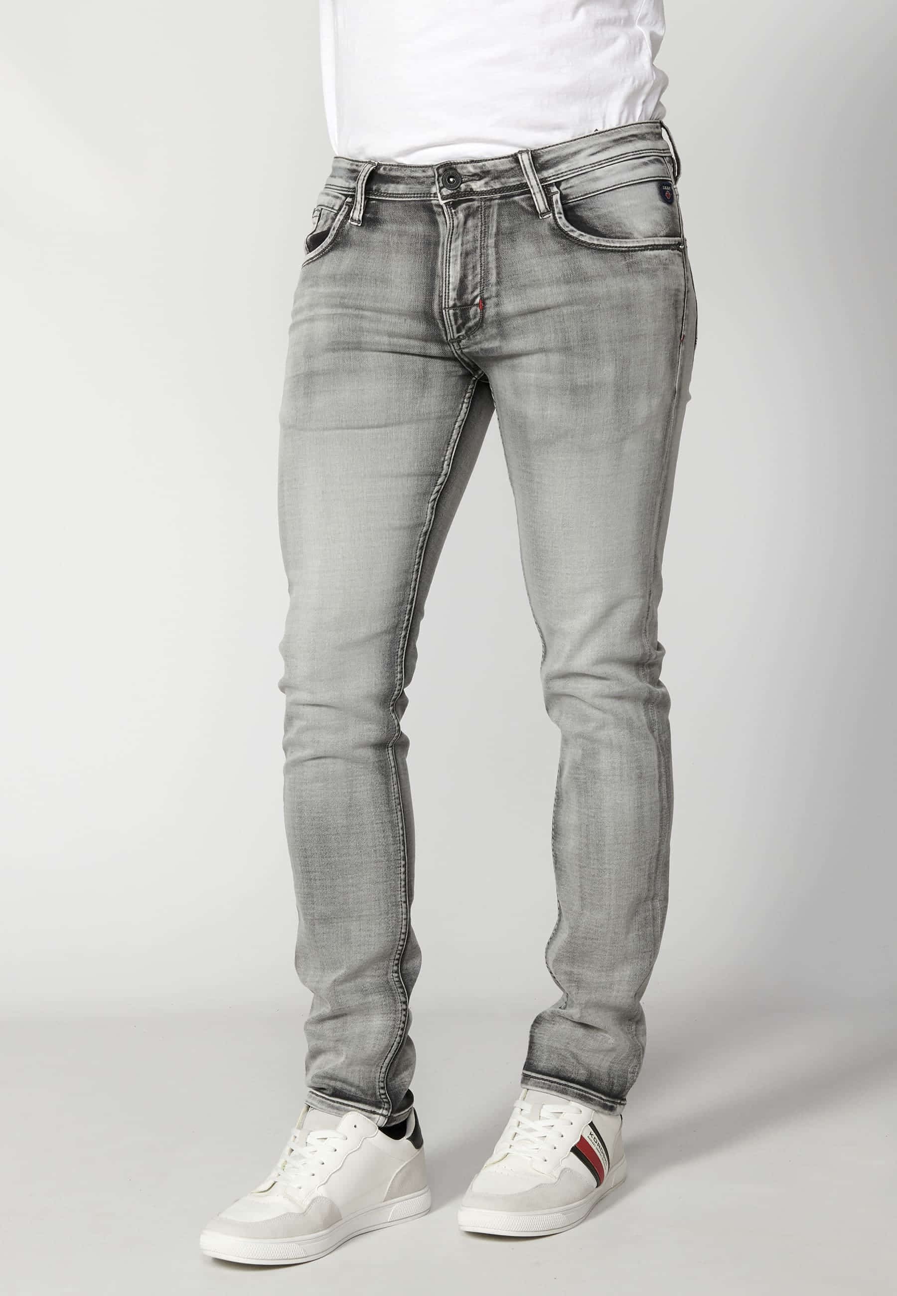 Pantalón jeans slim fit color gris para hombre | Ropa Casual