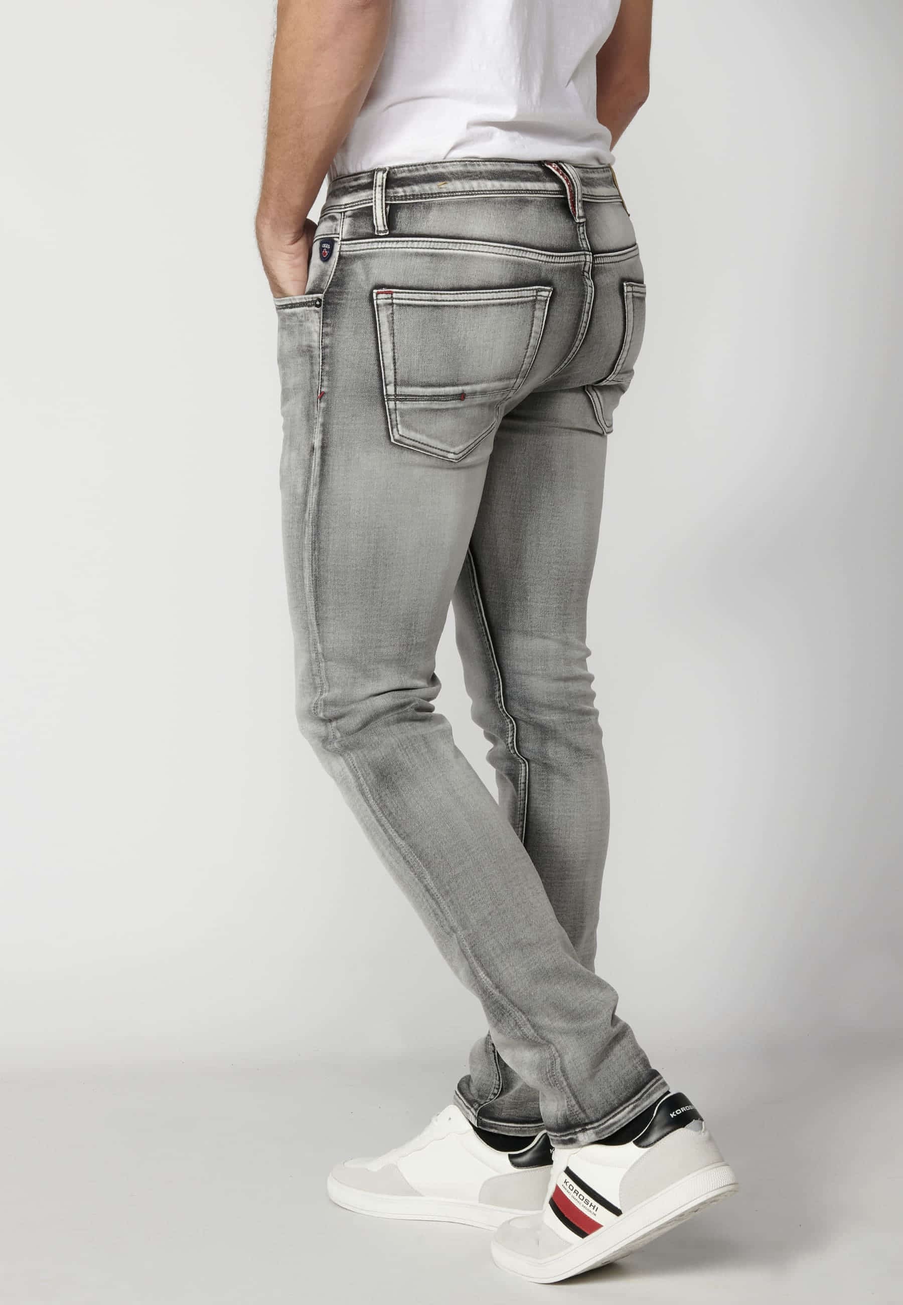 Pantalón jeans slim fit color gris para hombre | Ropa Casual