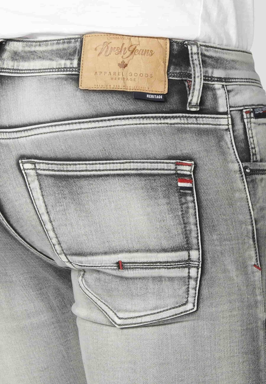 Pantalón jeans slim fit color gris para hombre | Ropa Casual 8
