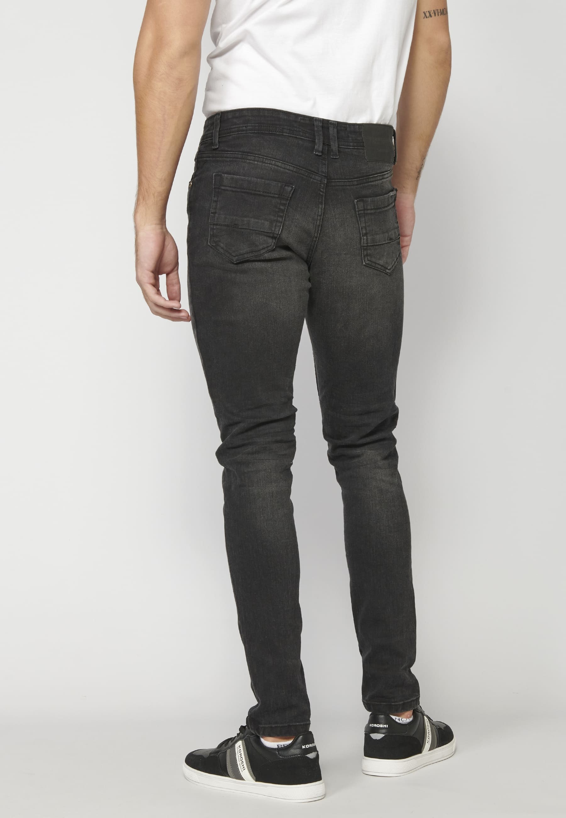 Black super skinny denim jean pants for Men