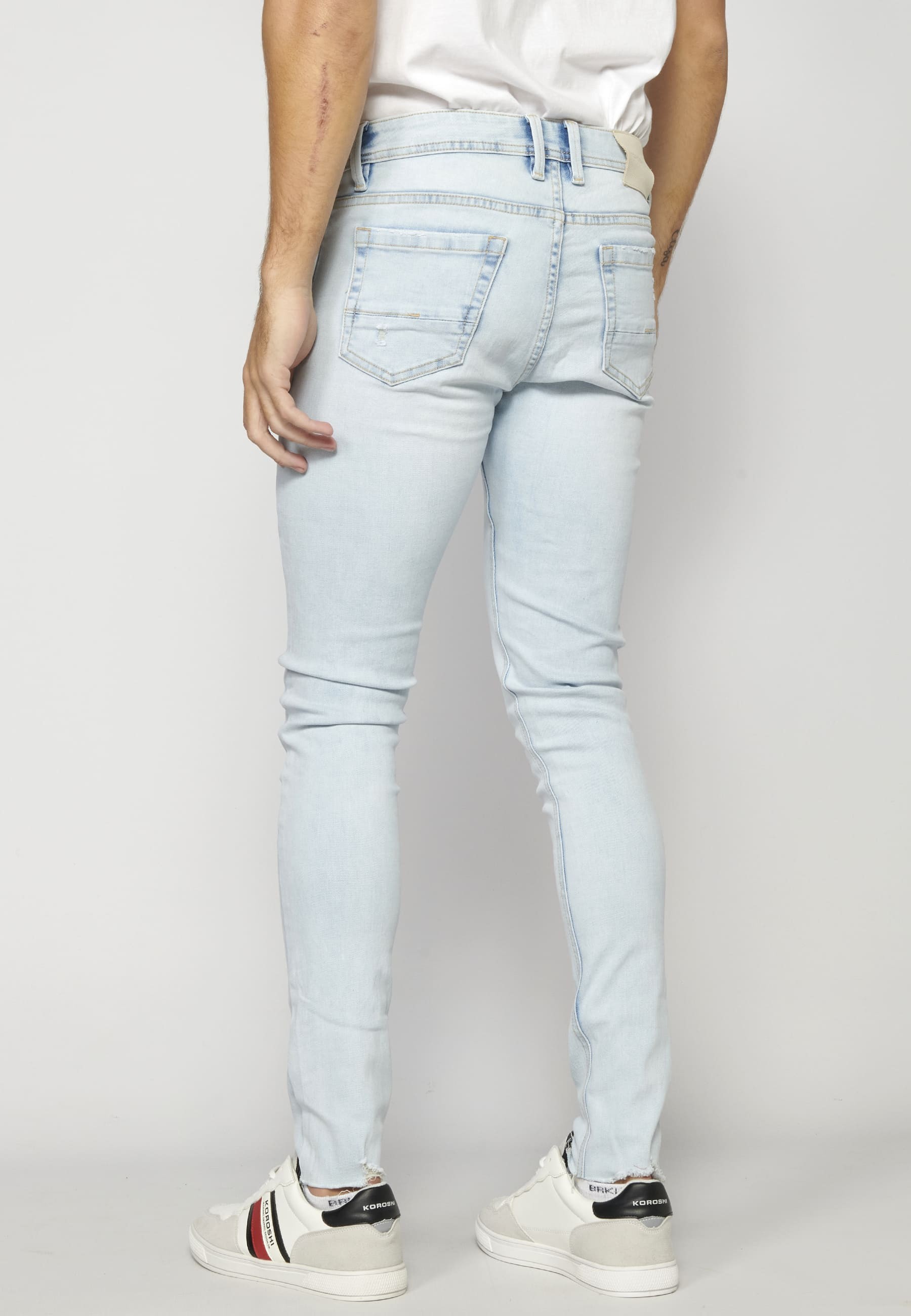 Blue super skinny jean pants for Men