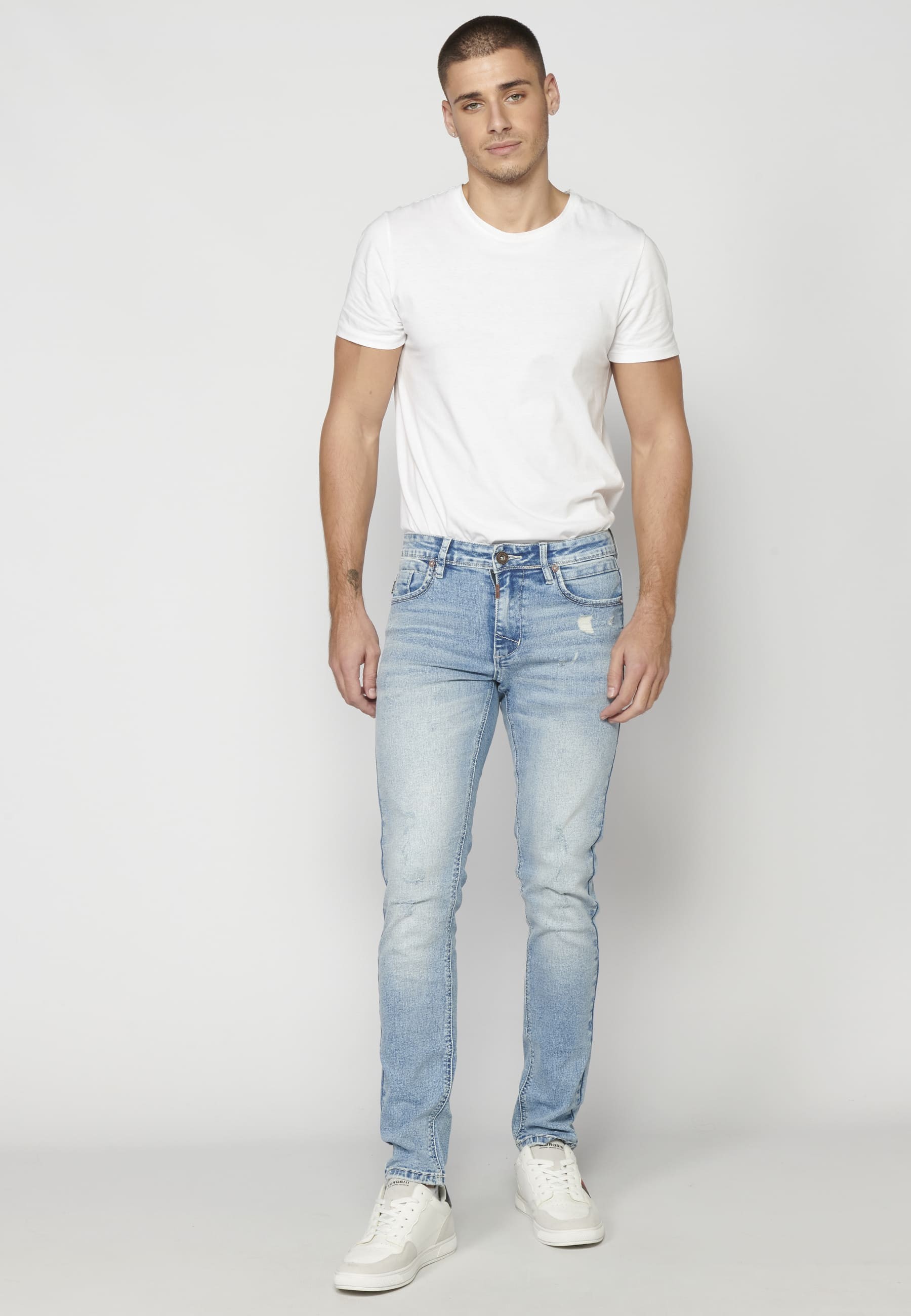 Slim fit jean trousers with five pockets for Men