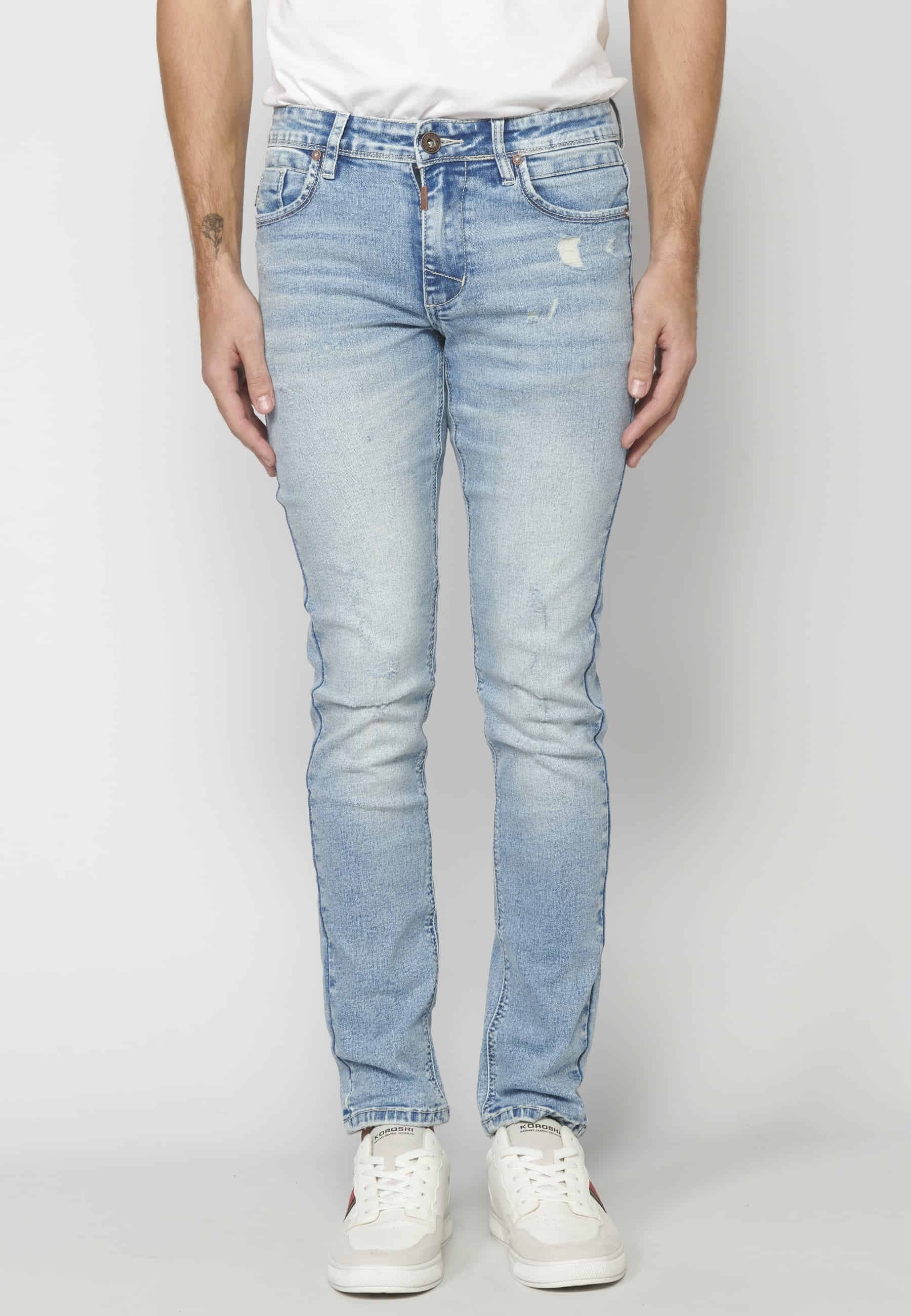 Pantalon en jean coupe slim à cinq poches pour Homme