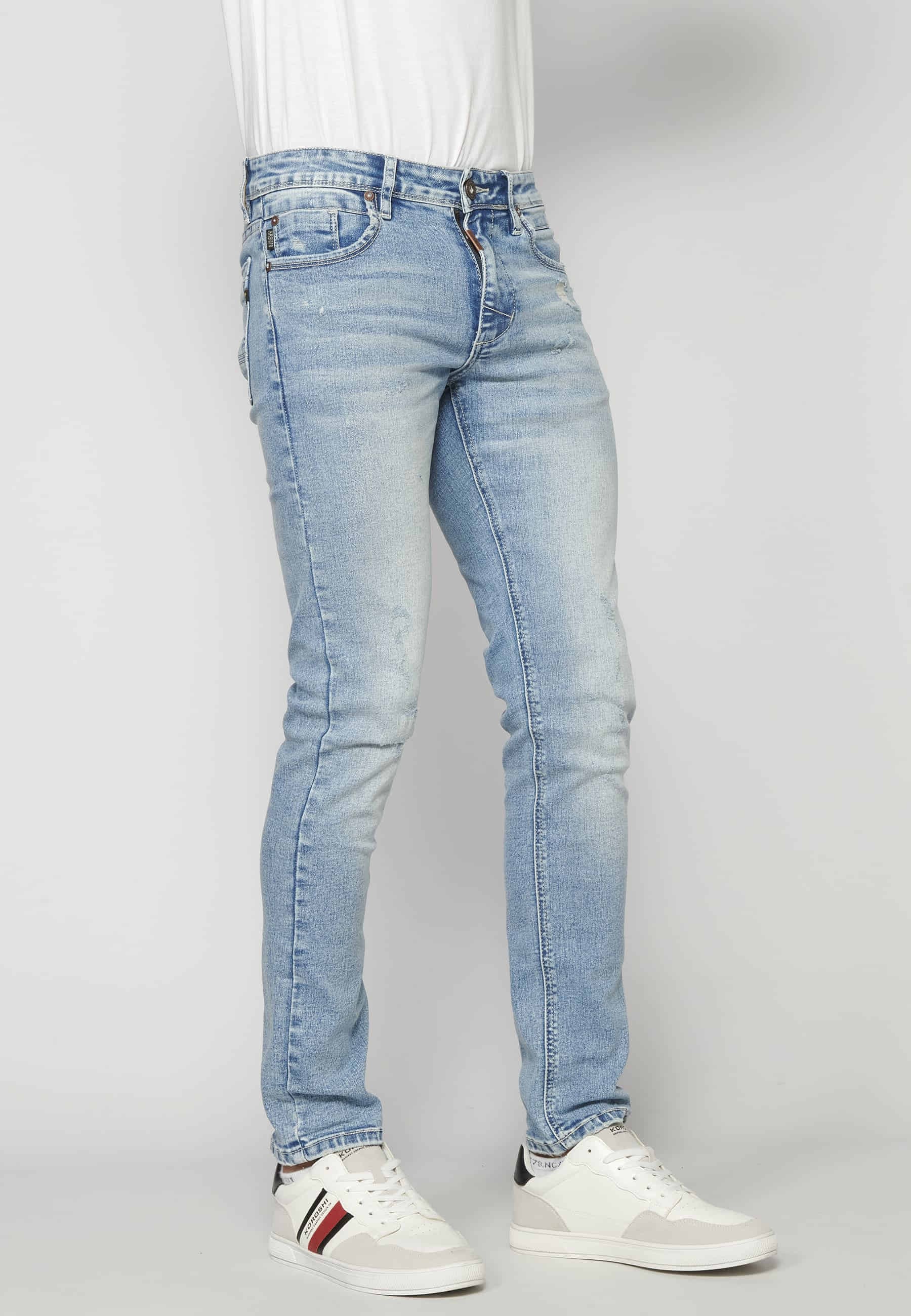 Pantalon en jean coupe slim à cinq poches pour Homme