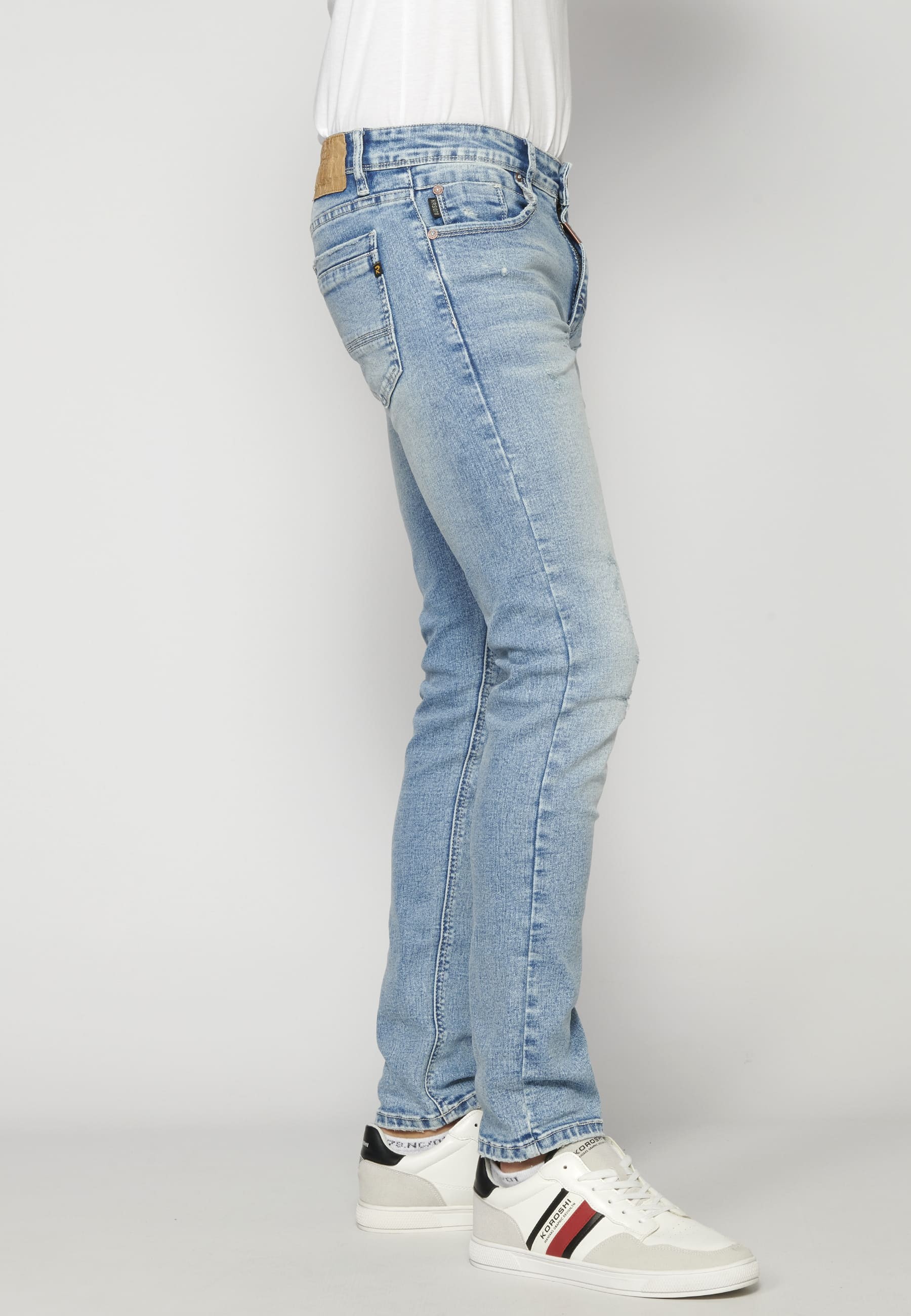 Pantalon en jean coupe slim à cinq poches pour Homme