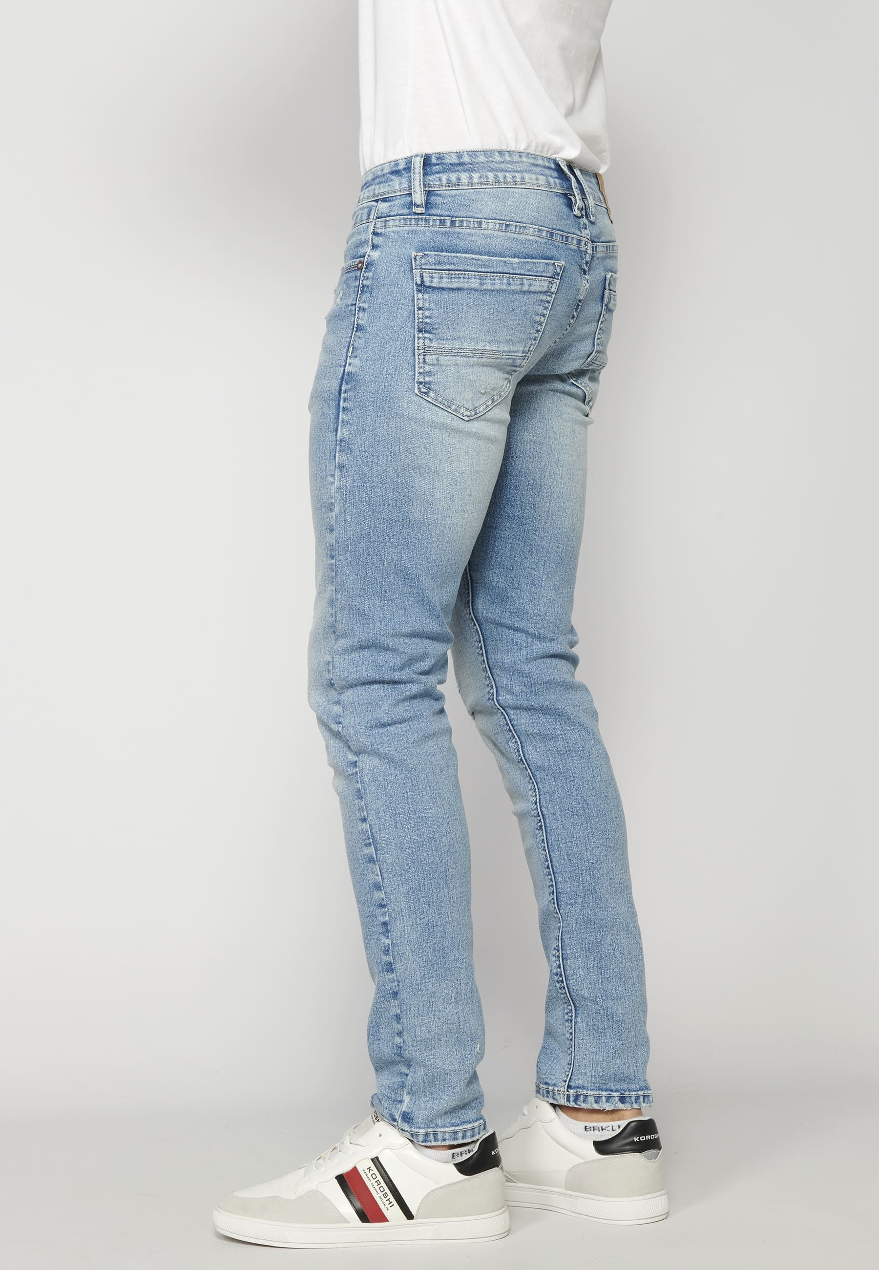 Pantalon en jean coupe slim à cinq poches pour Homme