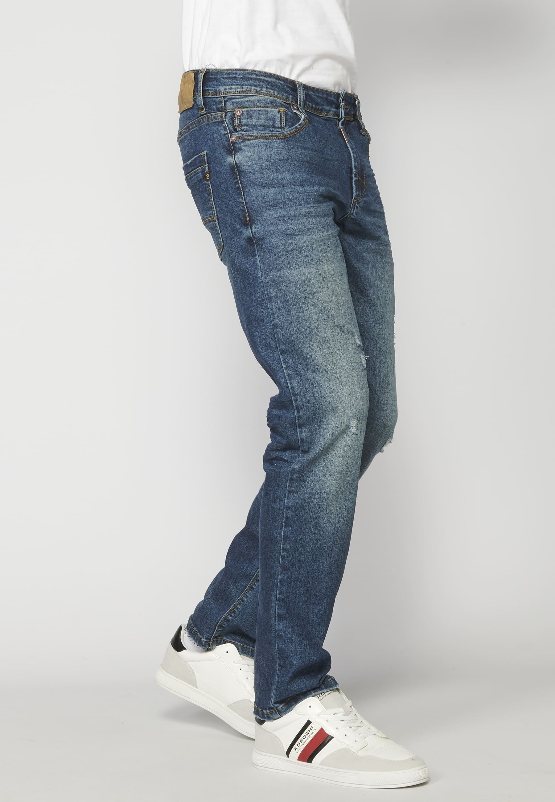 Pantalon long en denim à cinq poches pour Homme