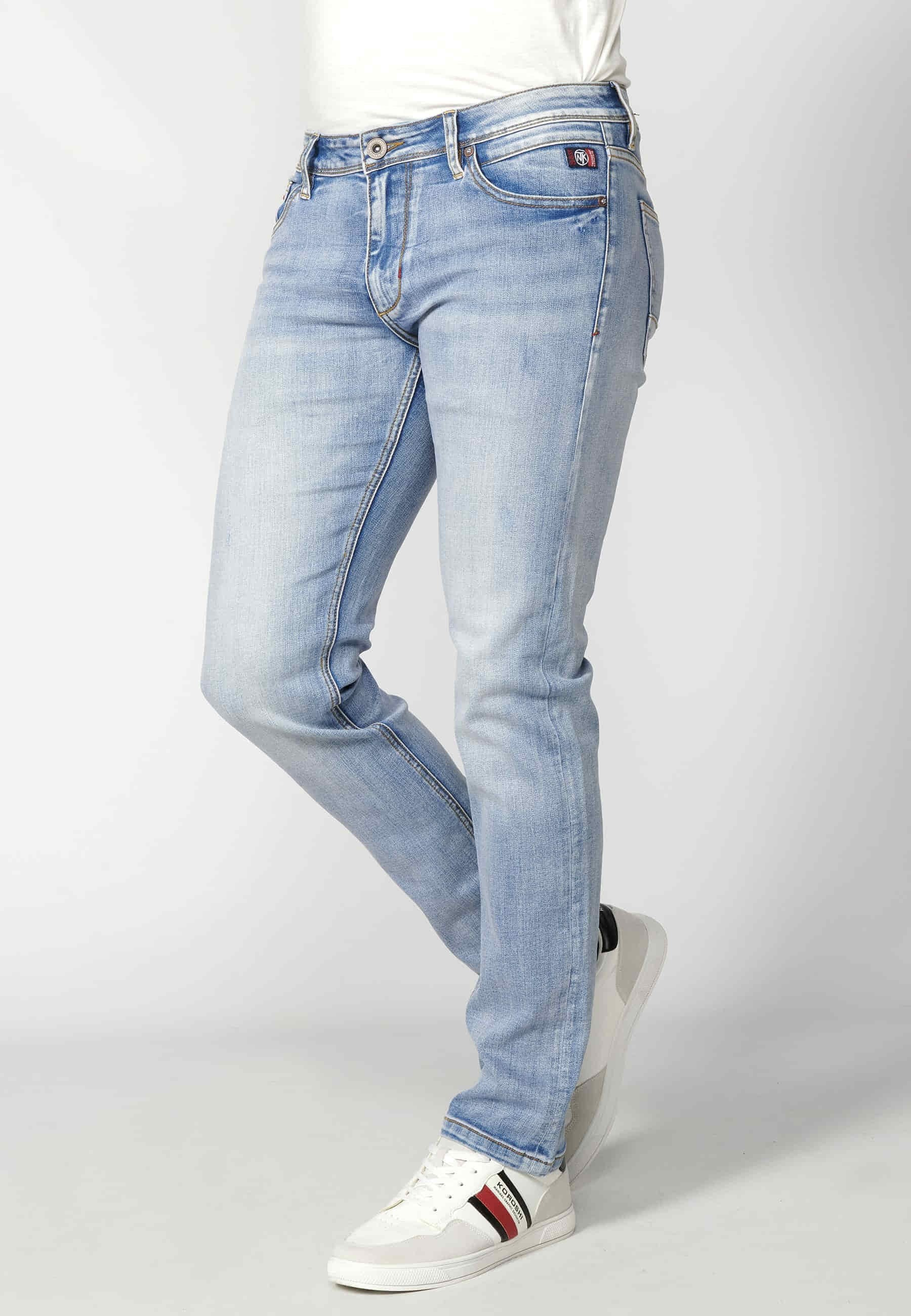 Blue Regular Fit Stretch Jeans for Men