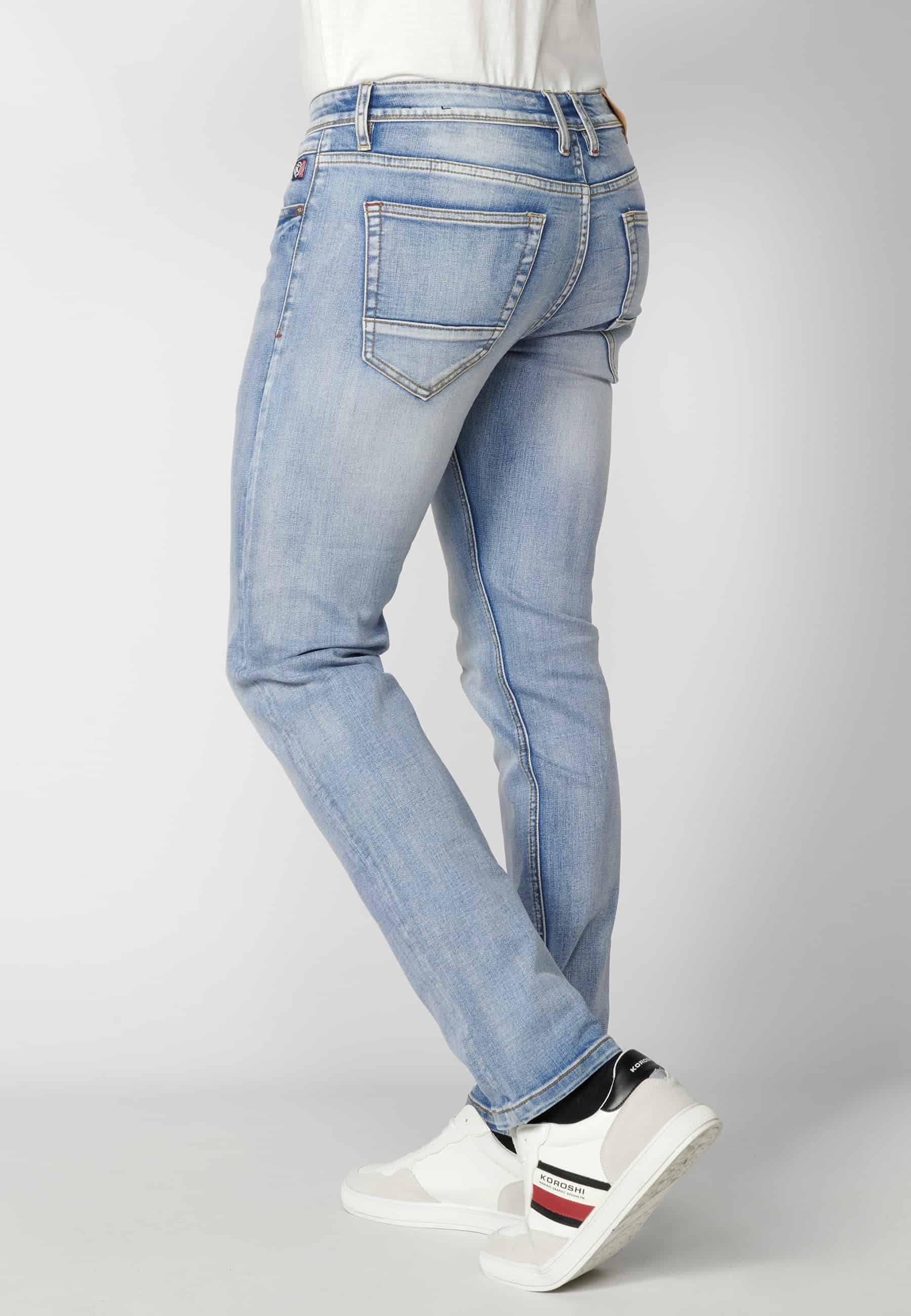 Pantalón Jeans straigth Regular Fit color Azul para Hombre