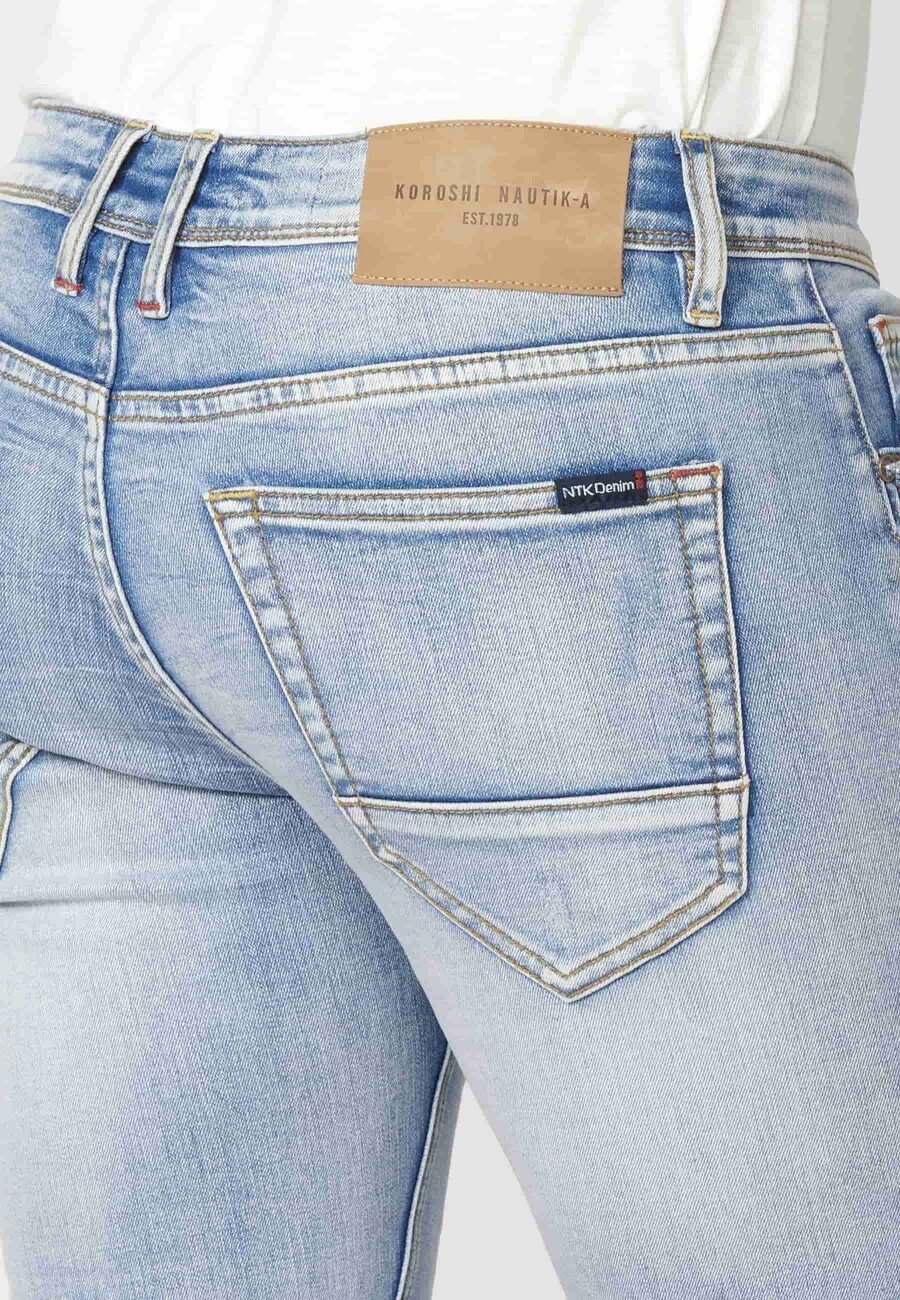 Blaue Stretch-Jeans mit normaler Passform für Herren 9