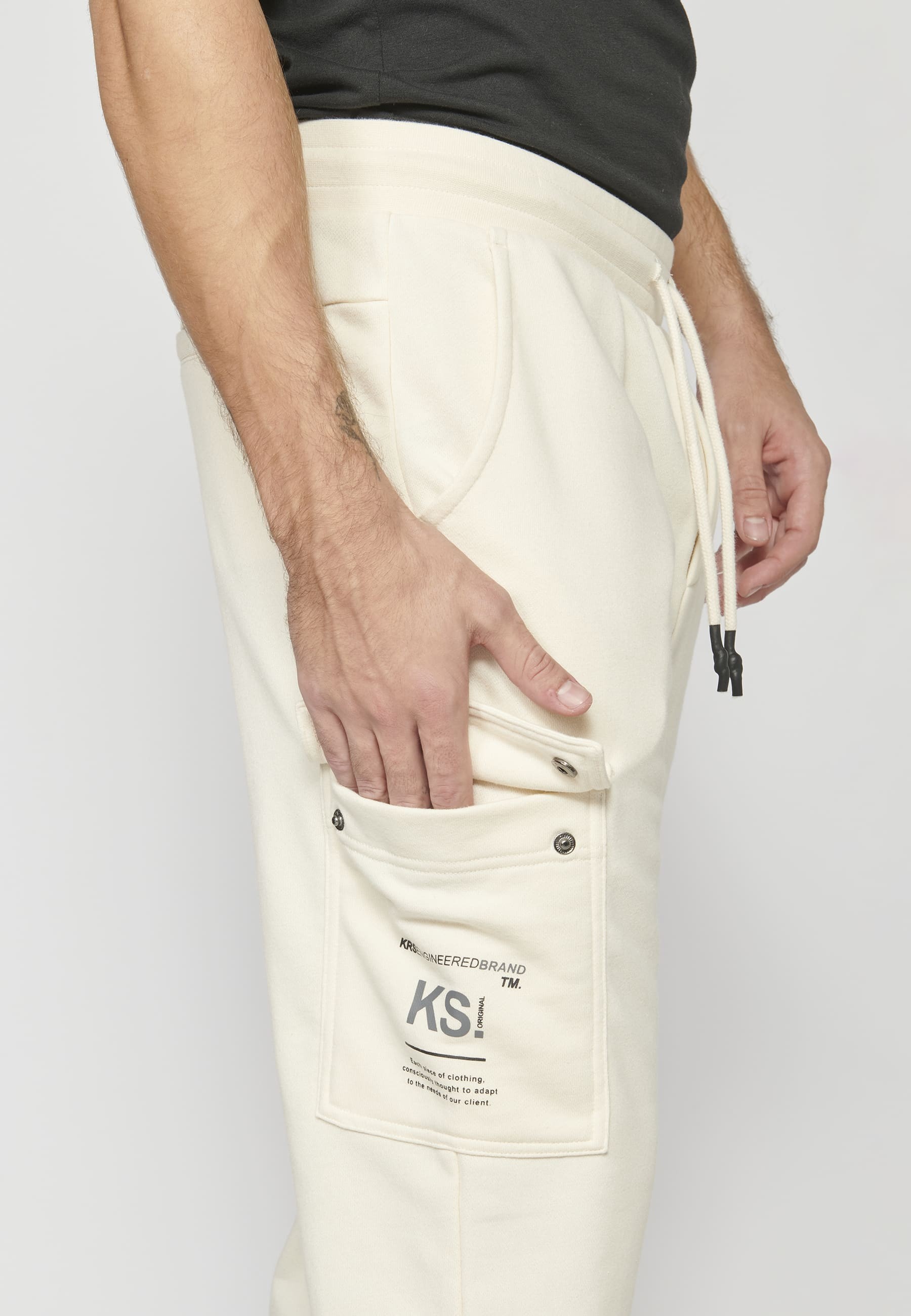 Pantalon jogger écru Homme