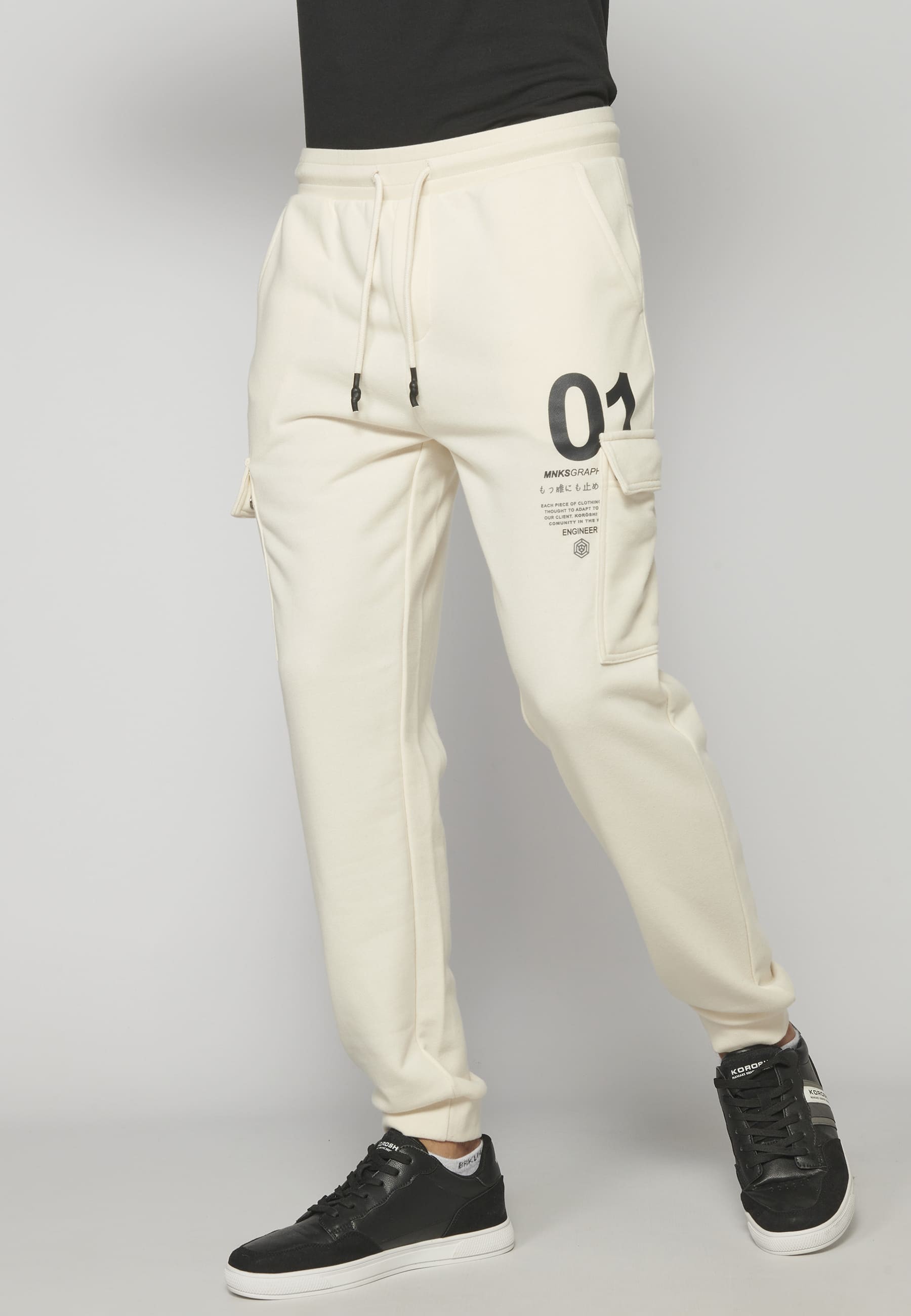 Pantalon jogger écru Homme