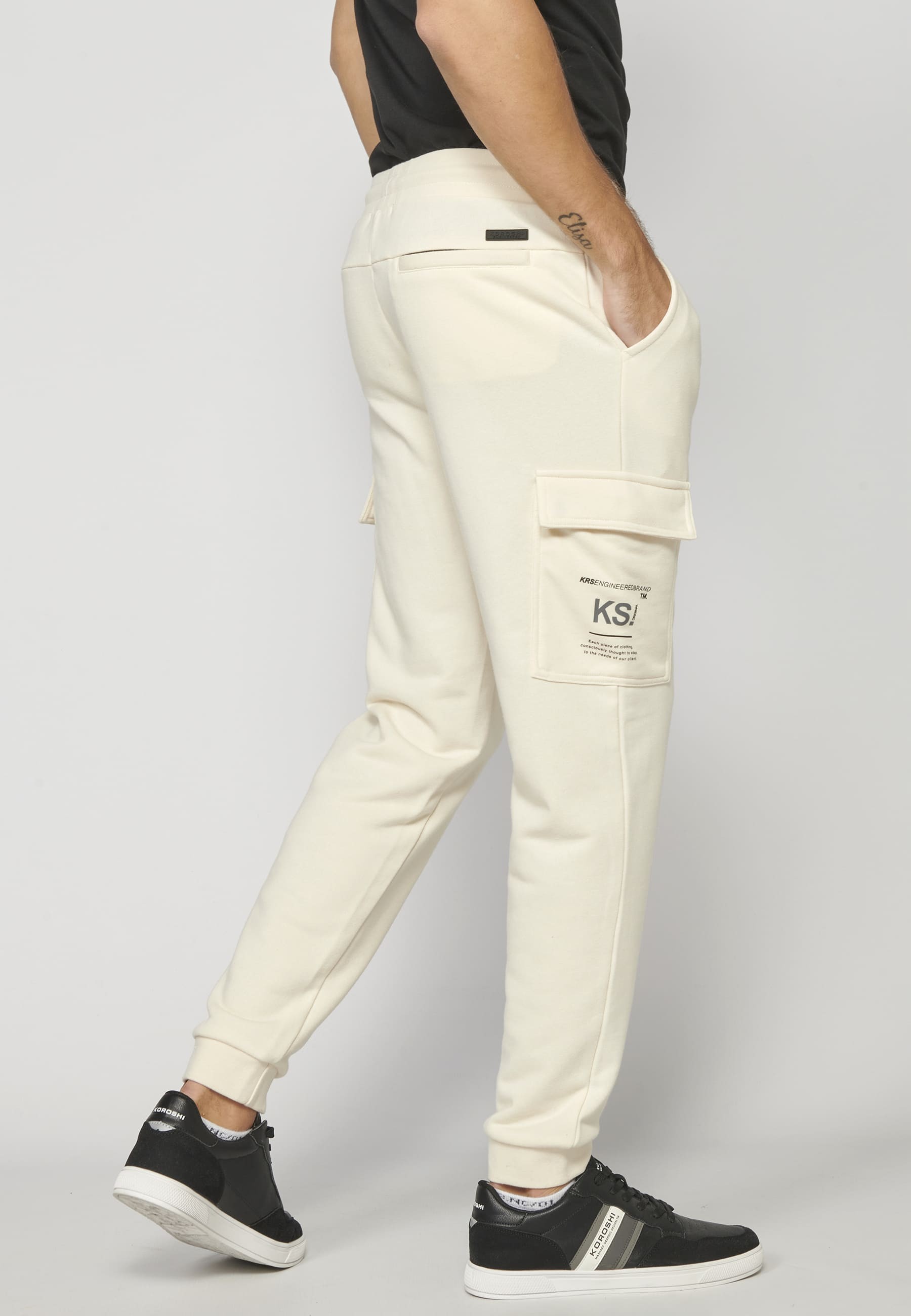 Pantalon jogger écru Homme