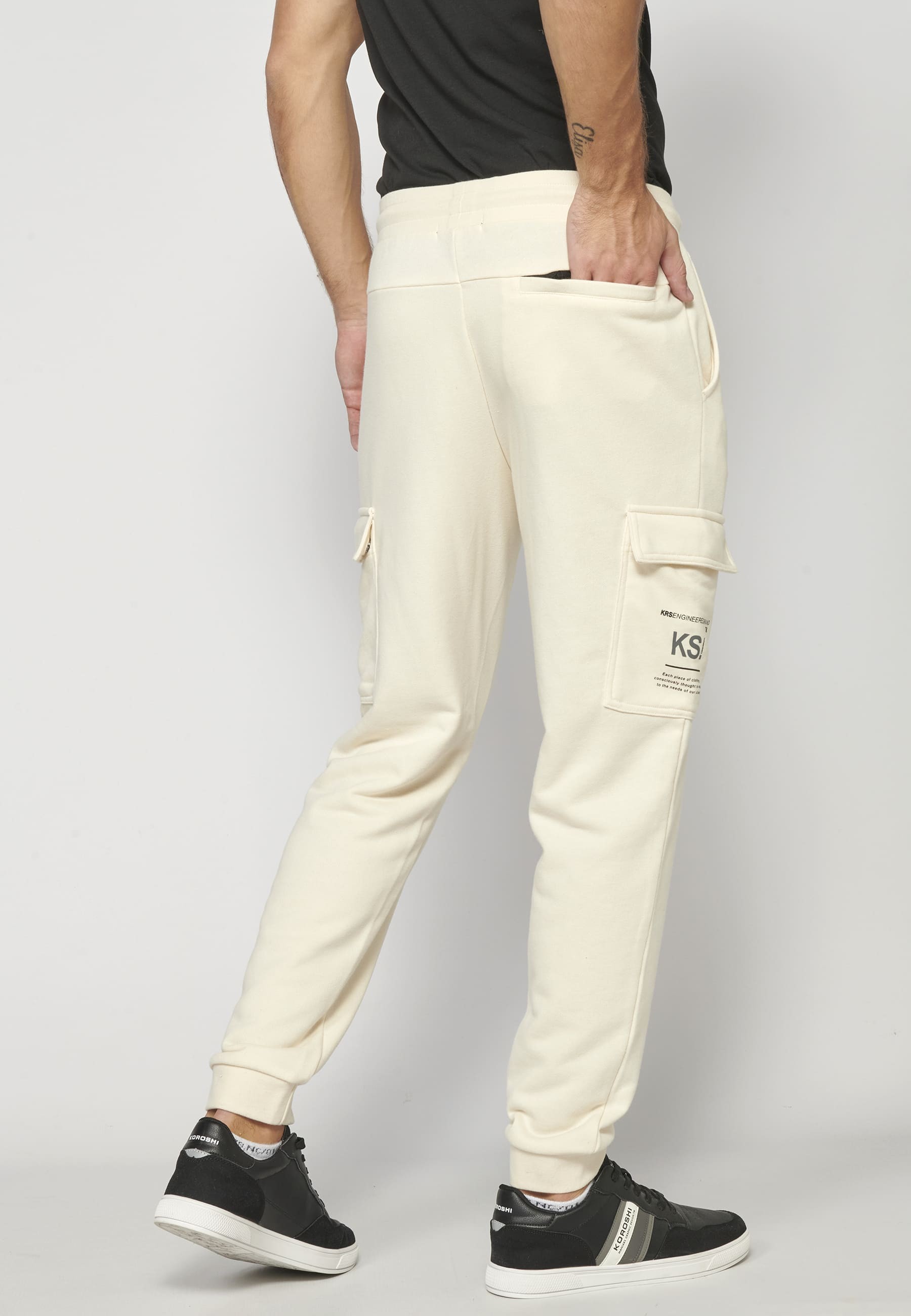 Pantalon jogger écru Homme