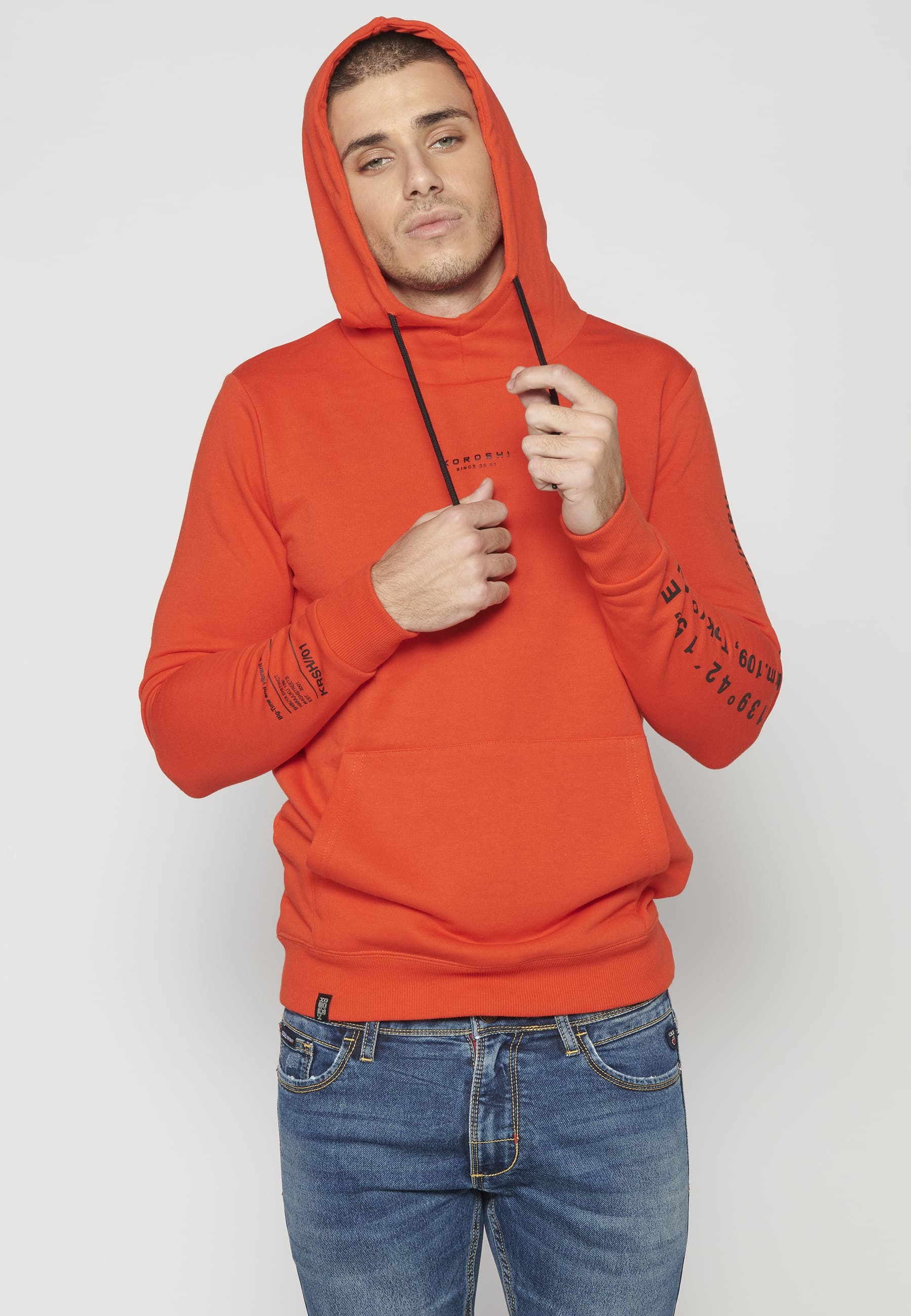 Hooded Sweatshirt with Front Pocket for Men