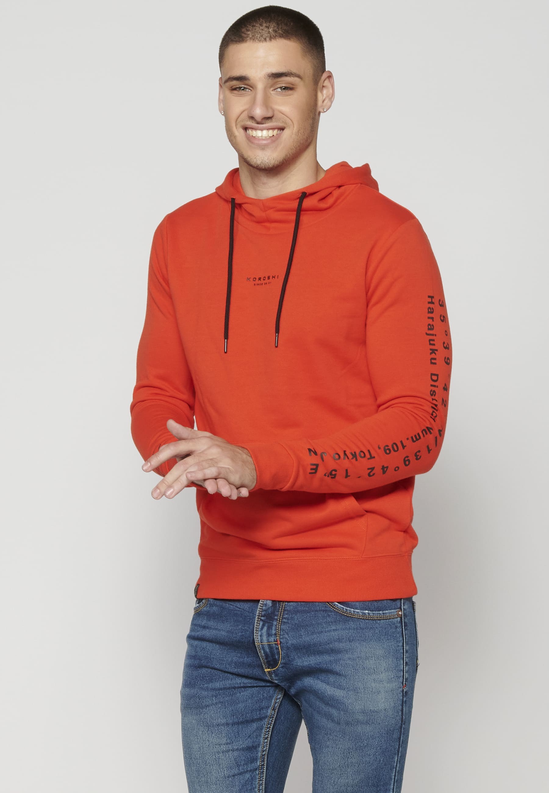 Hooded Sweatshirt with Front Pocket for Men