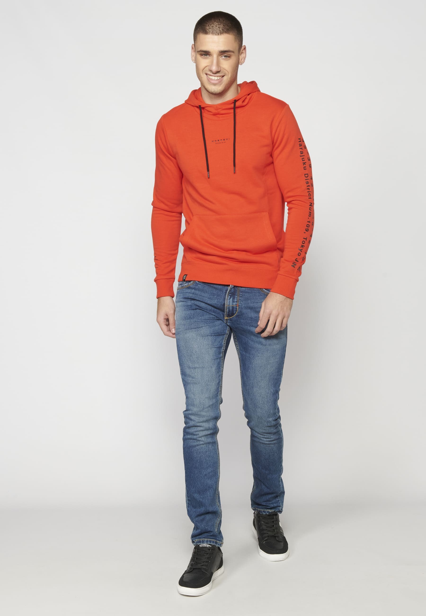 Hooded Sweatshirt with Front Pocket for Men