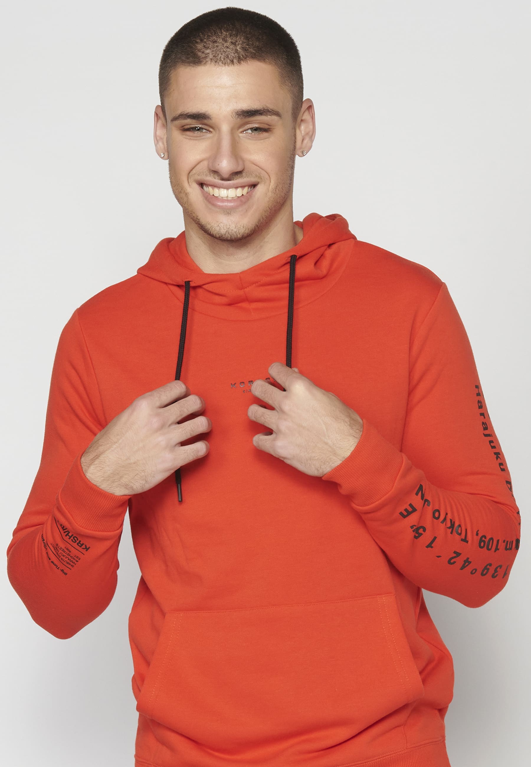 Hooded Sweatshirt with Front Pocket for Men