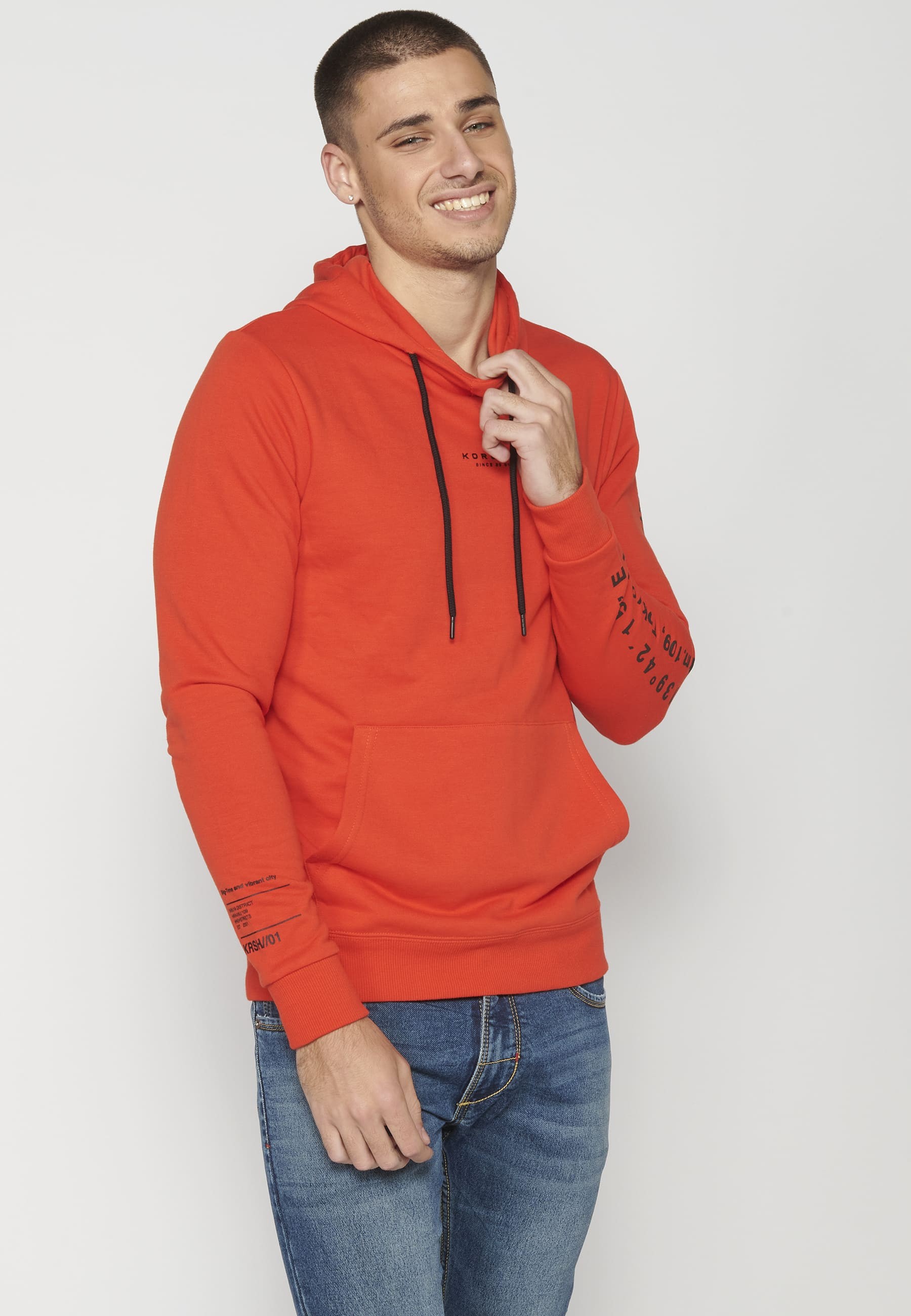 Hooded Sweatshirt with Front Pocket for Men