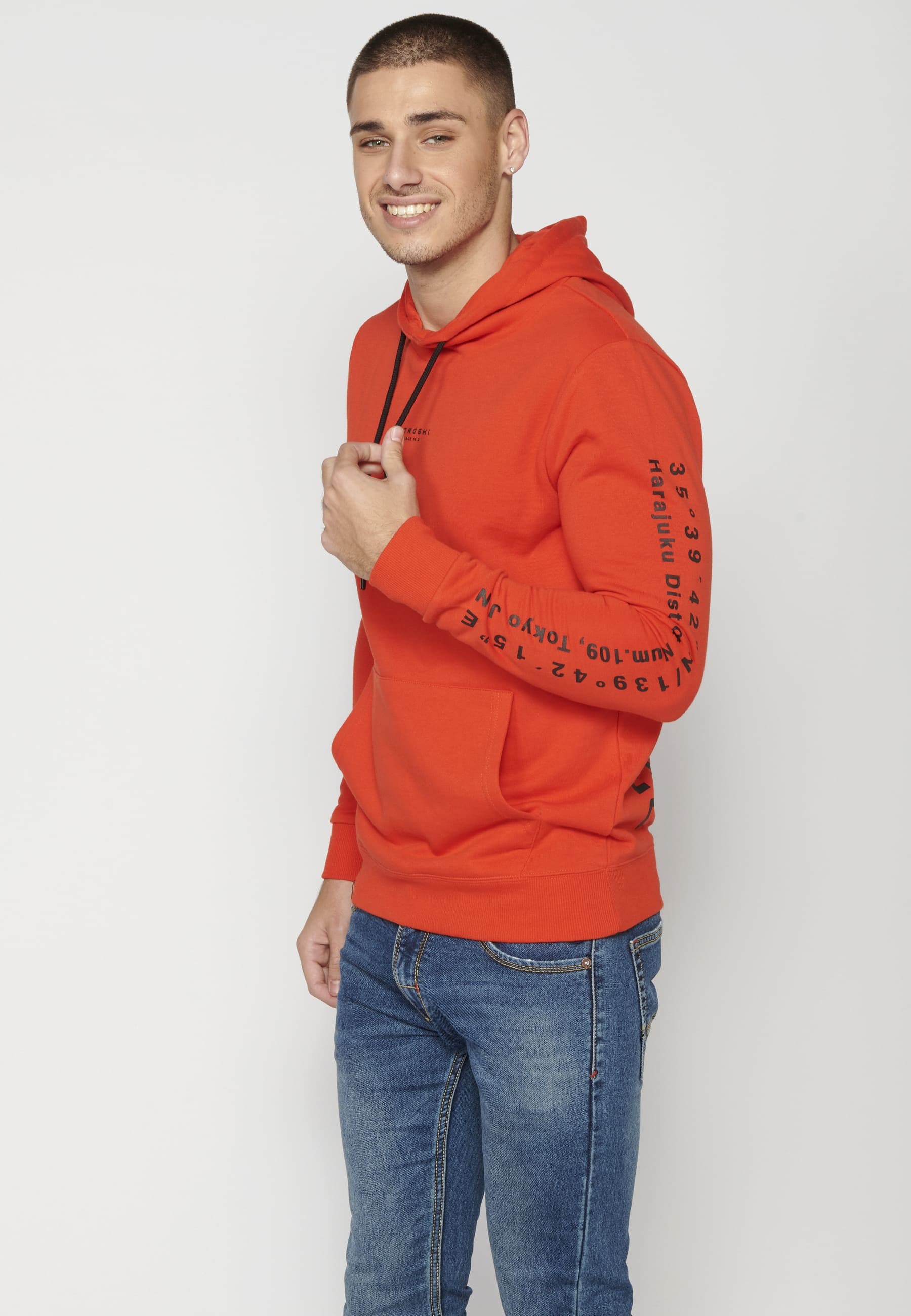 Hooded Sweatshirt with Front Pocket for Men