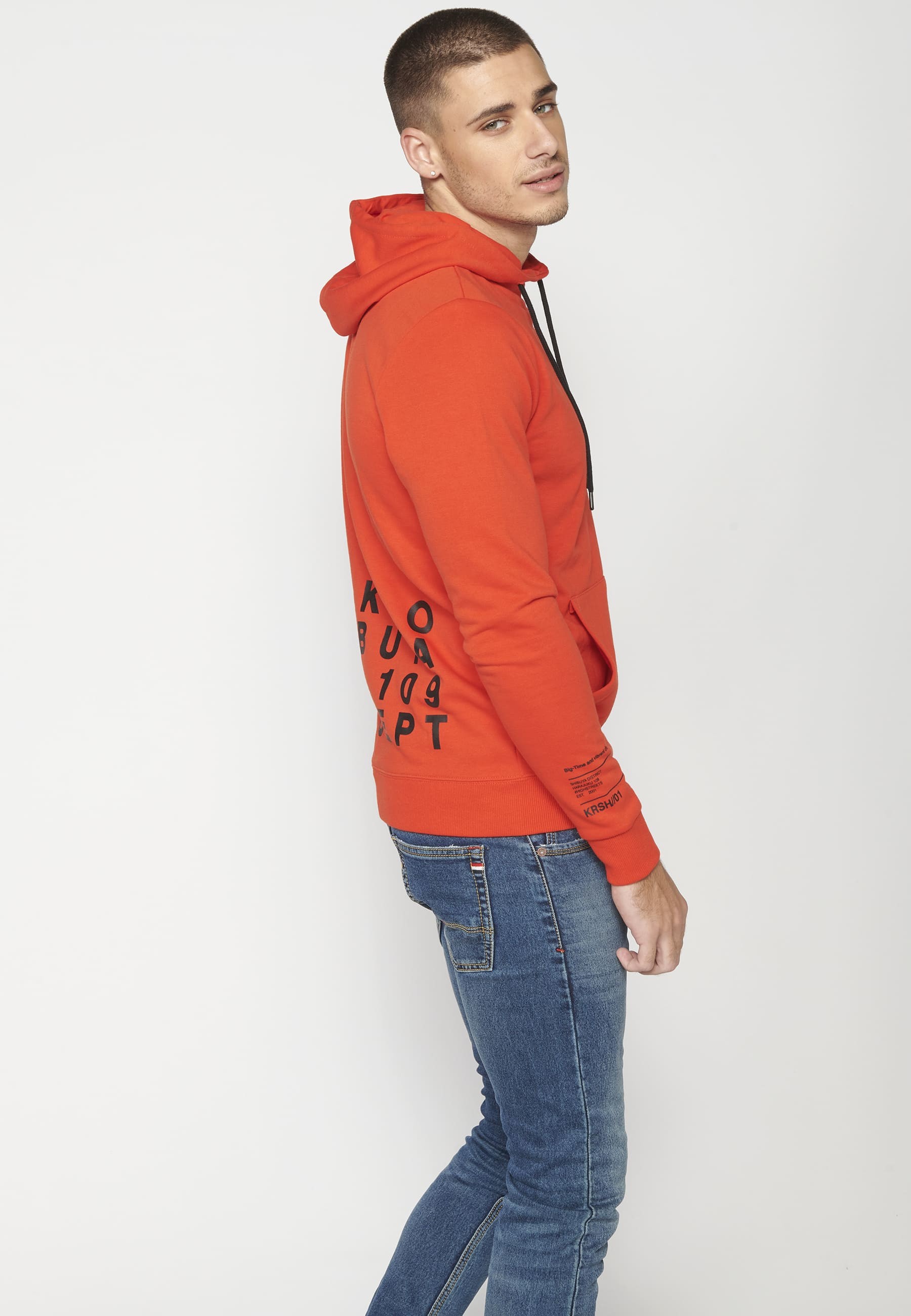 Hooded Sweatshirt with Front Pocket for Men