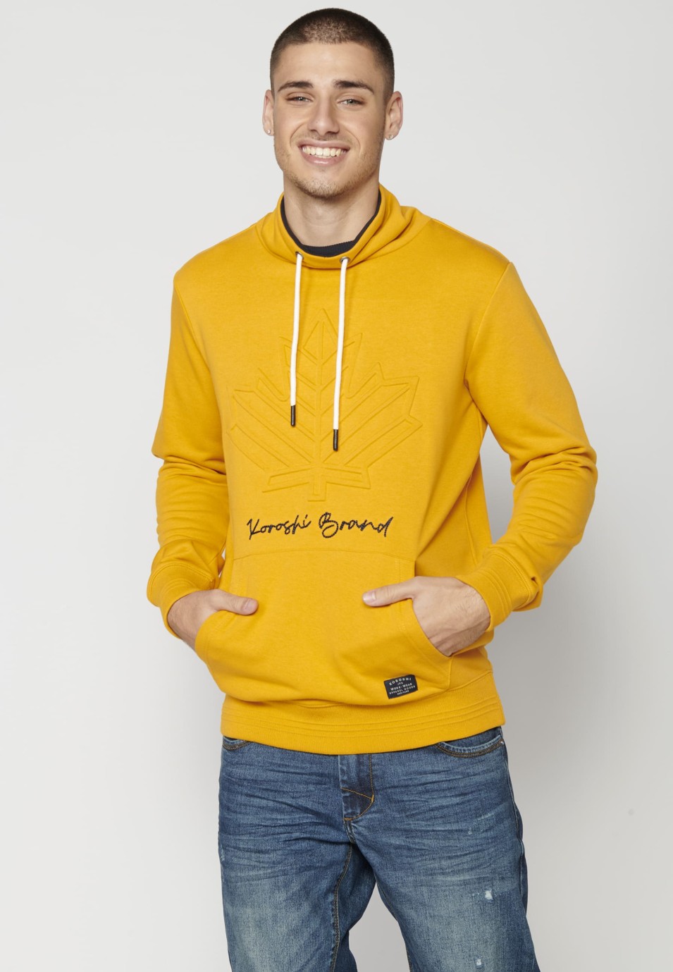 Sudadera de manga larga color amarillo para hombre | Ropa Casual