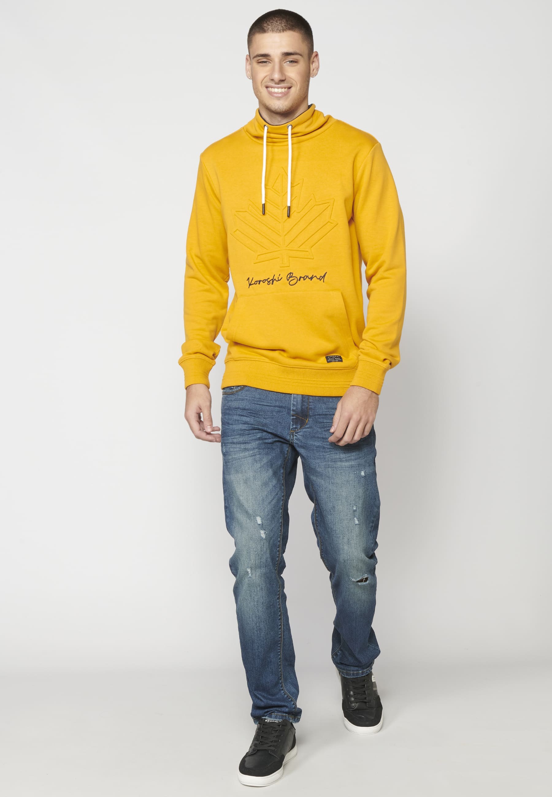 Sudadera de manga larga color amarillo para hombre | Ropa Casual