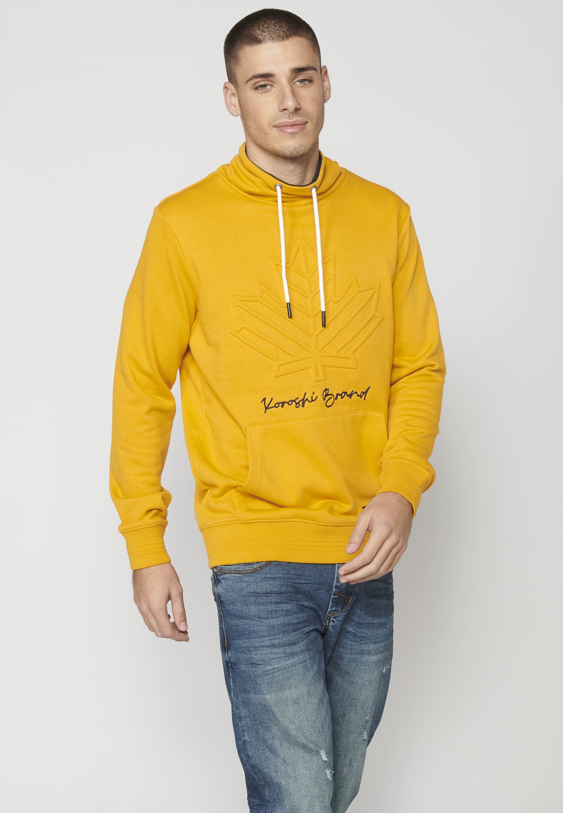 Sudadera de manga larga color amarillo para hombre | Ropa Casual