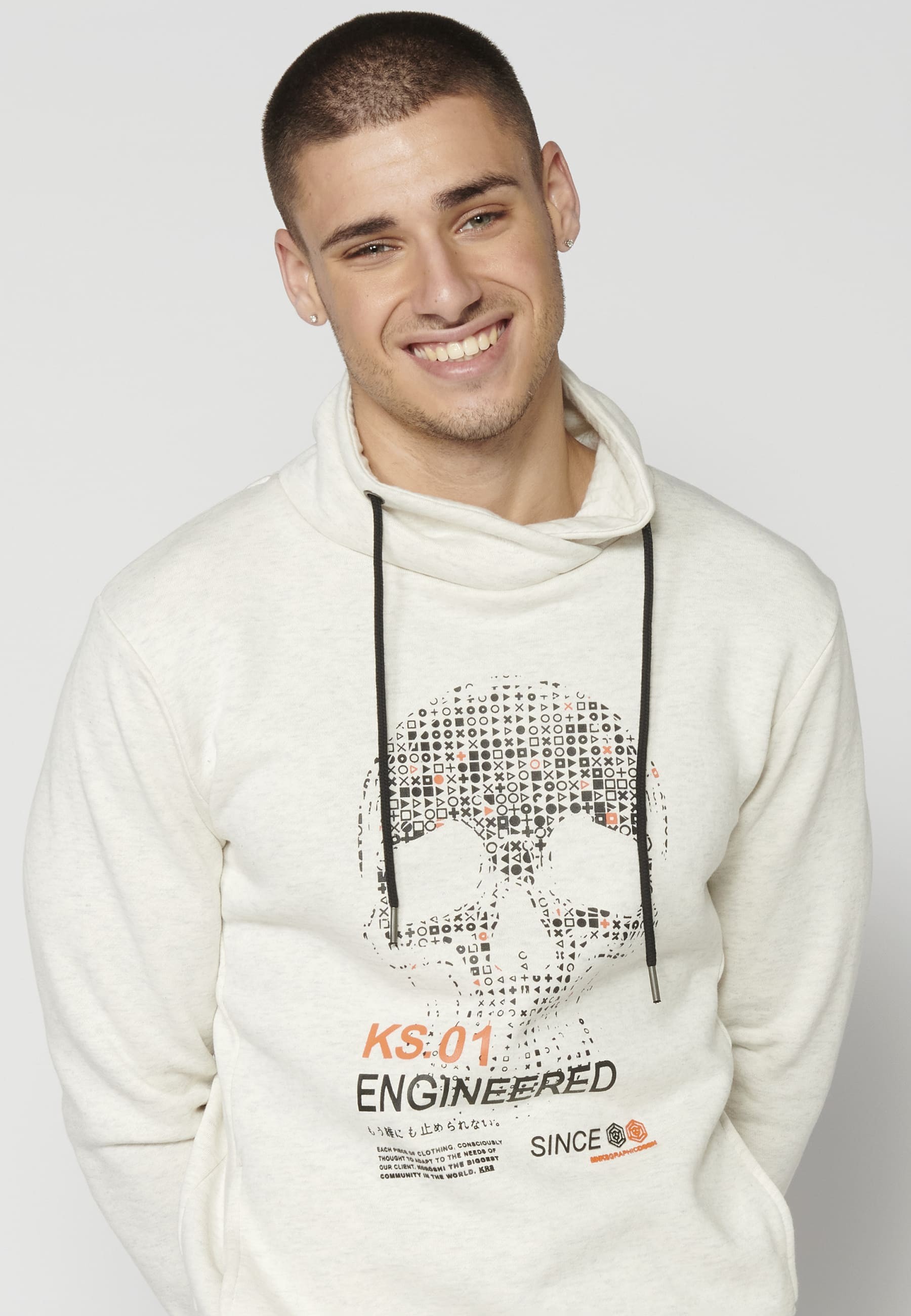 Sudadera de manga larga color crudo para hombre | Ropa Casual