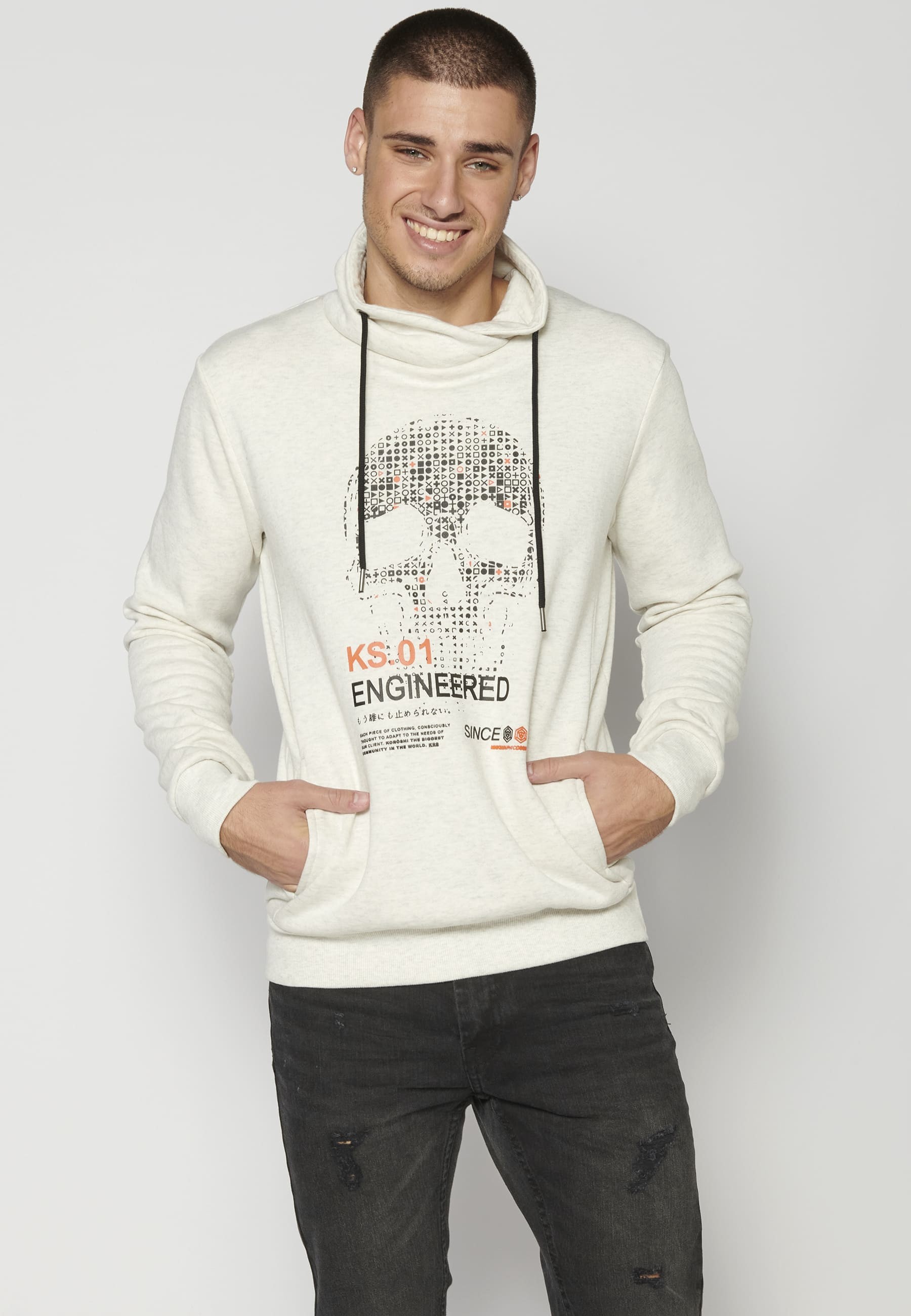 Sudadera de manga larga color crudo para hombre | Ropa Casual