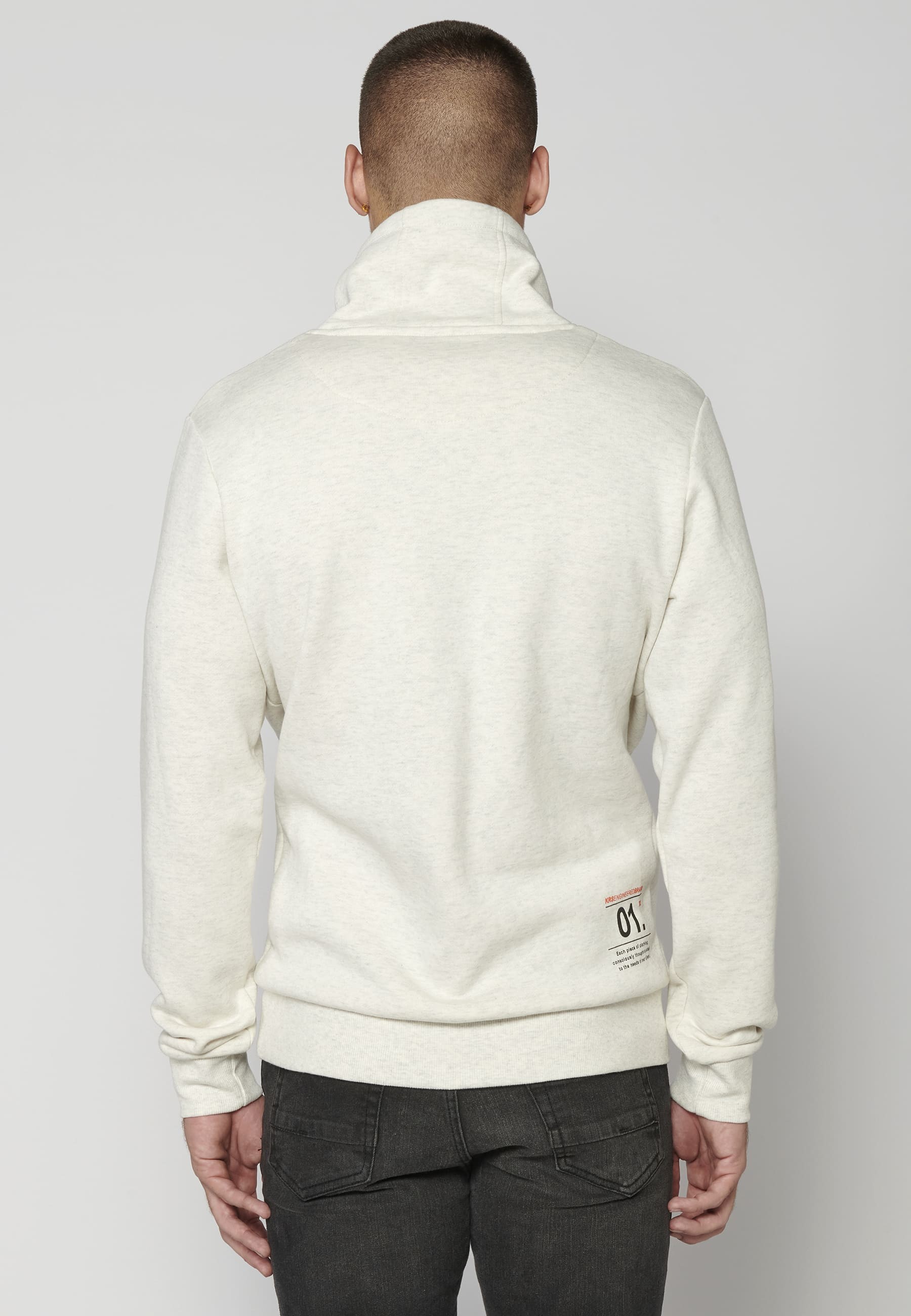 Ecru long-sleeved sweatshirt for Men