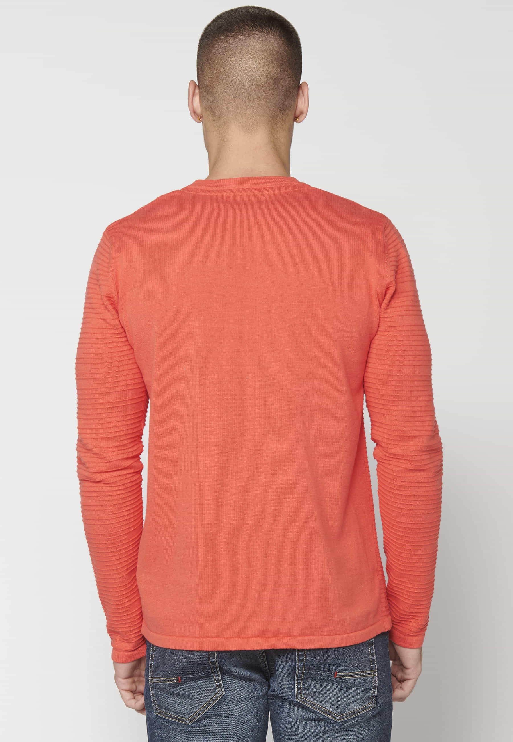 Pull en maille texturée rose pour Homme