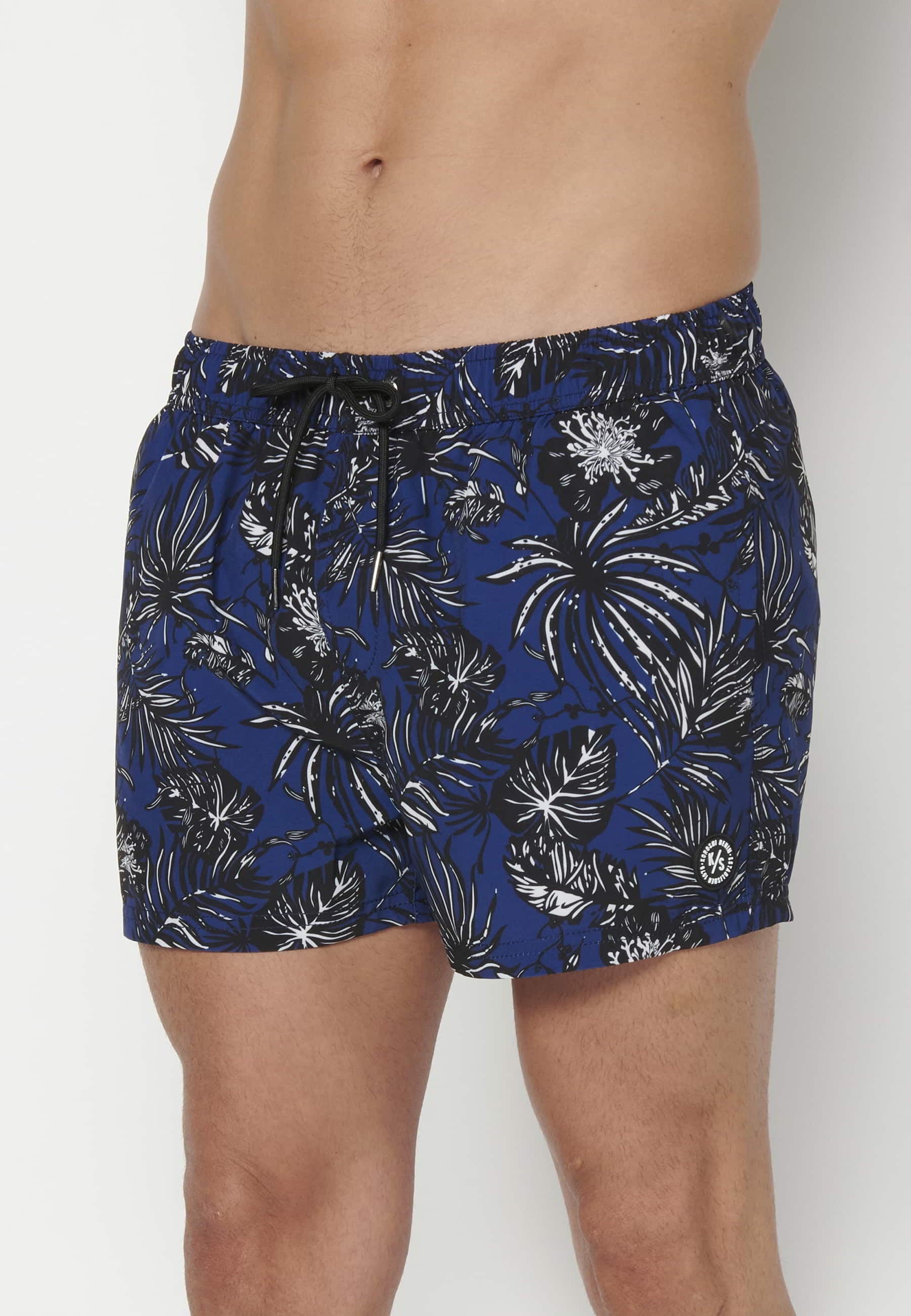 Short swimsuit with two Pockets in Blue color for Men