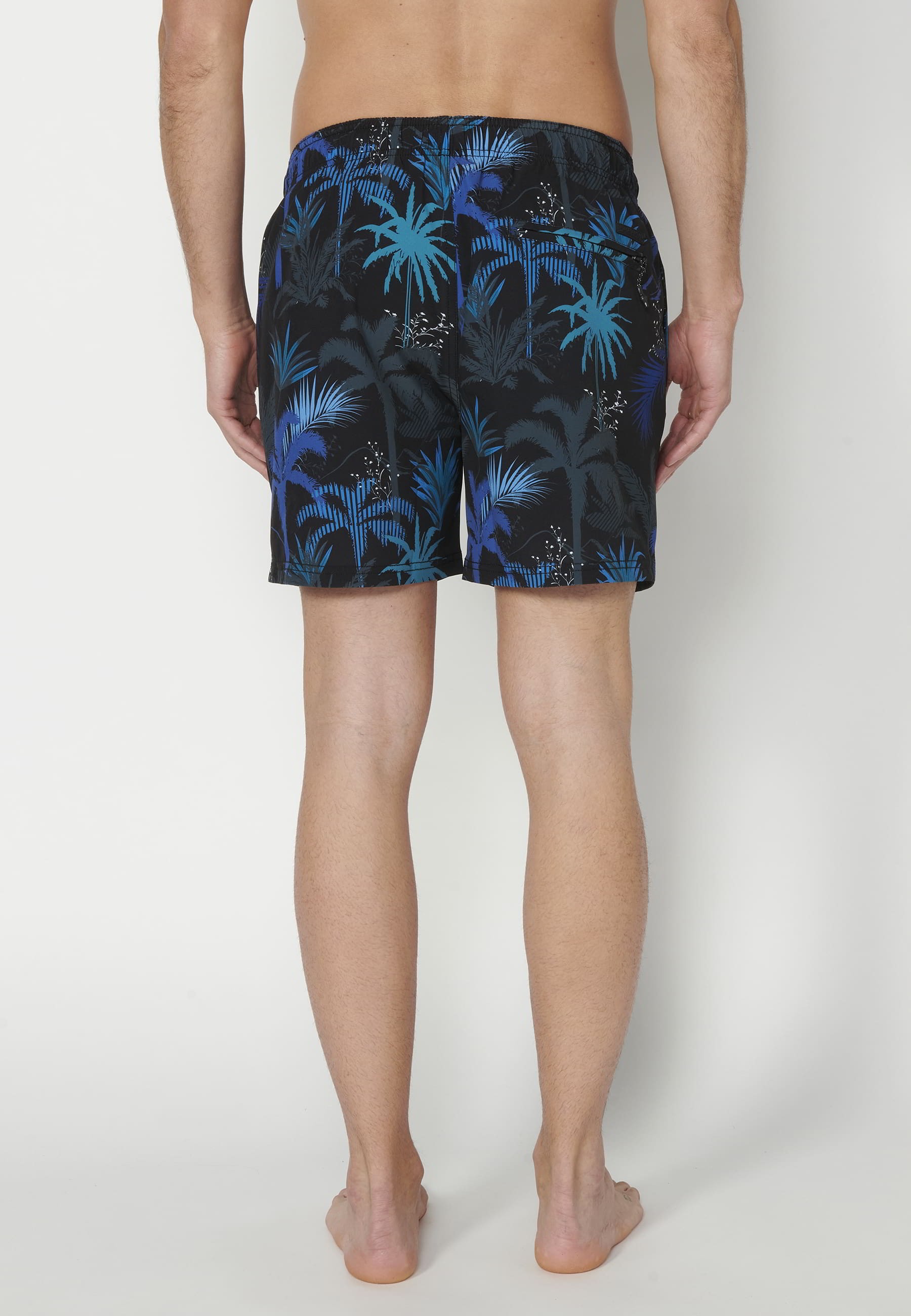 Short swimsuit with three Black Pockets for Men