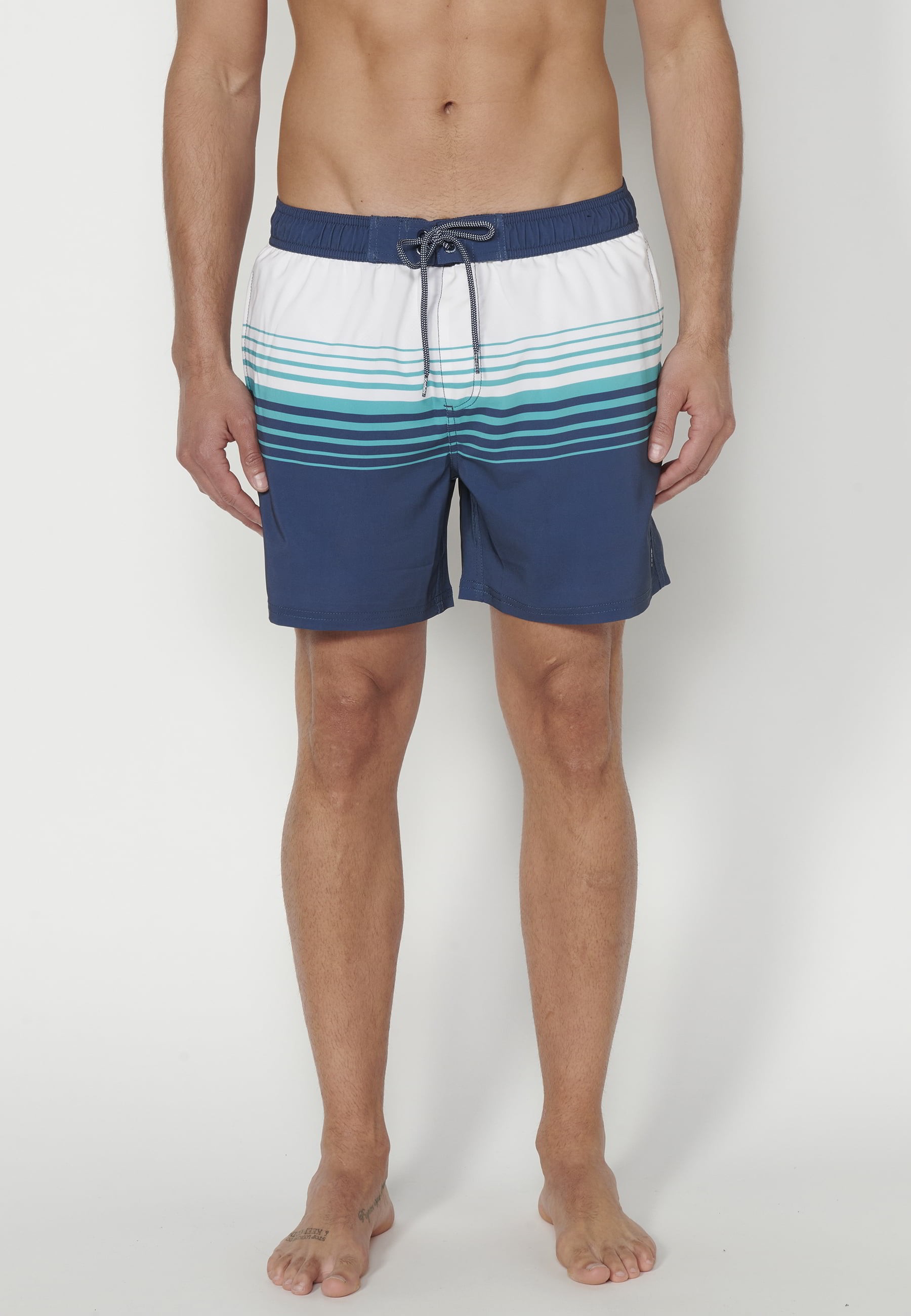 Short swimsuit with three Green Pockets for Men