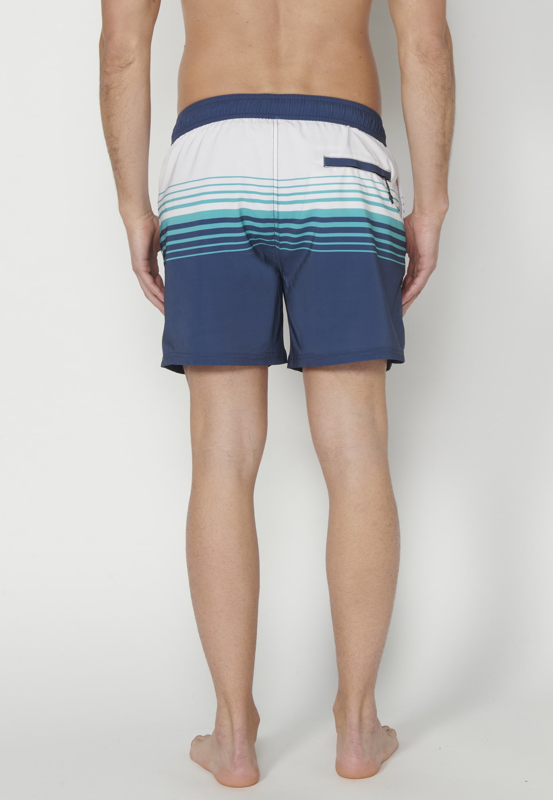 Short swimsuit with three Green Pockets for Men