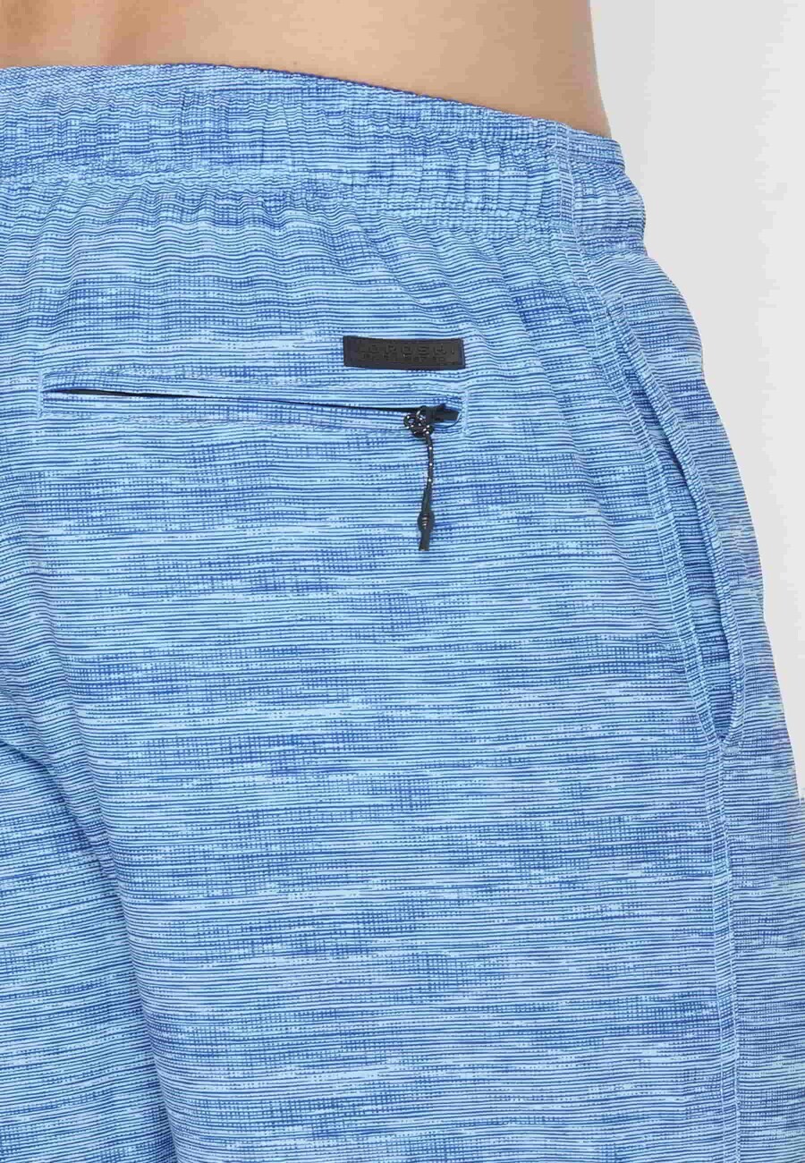 Kurzer Badeanzug mit drei Taschen in der Farbe Aqua Blue für Herren 8