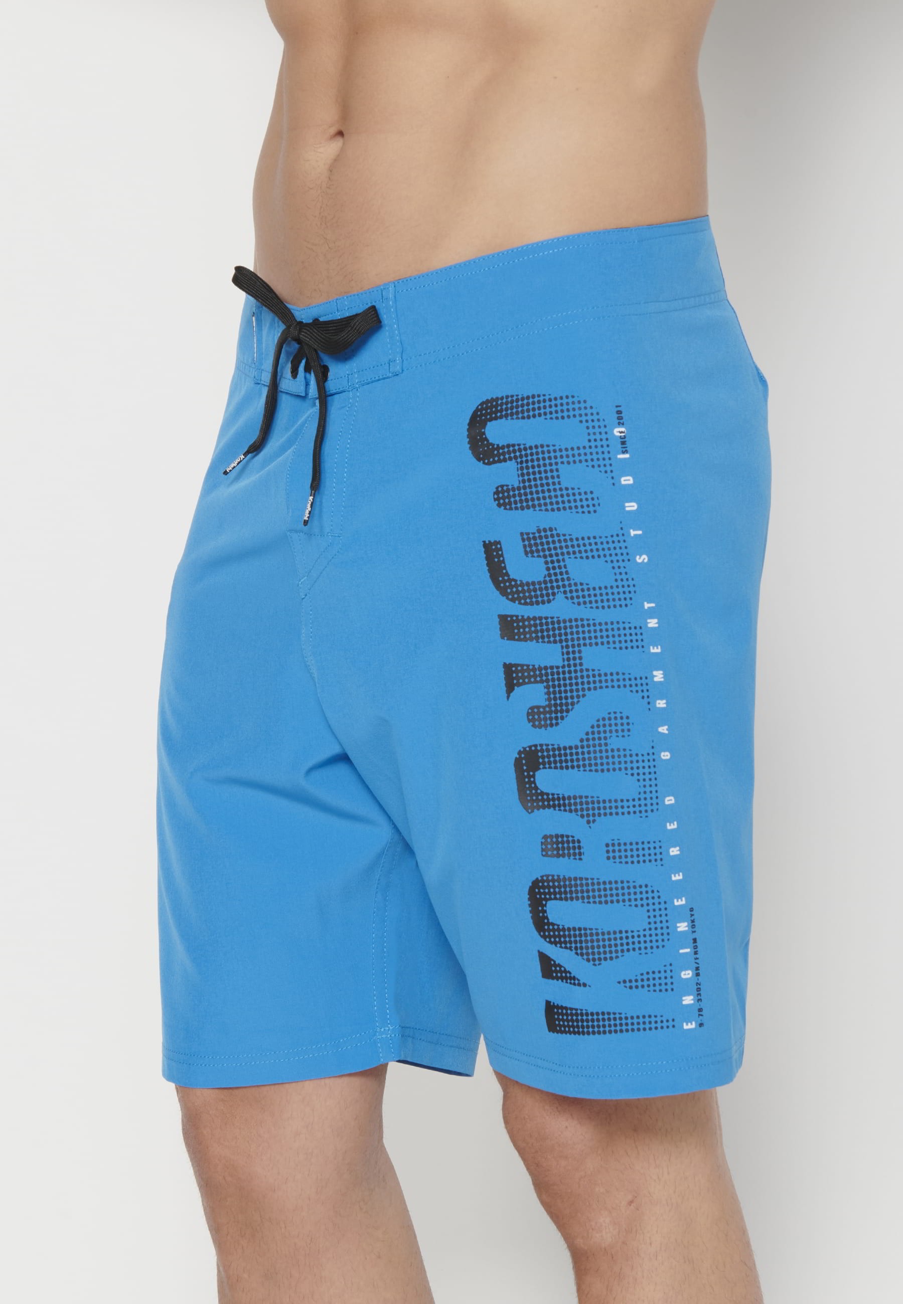 Kurzer Badeanzug im Surfer-Stil mit drei Taschen in blauer Farbe für Herren