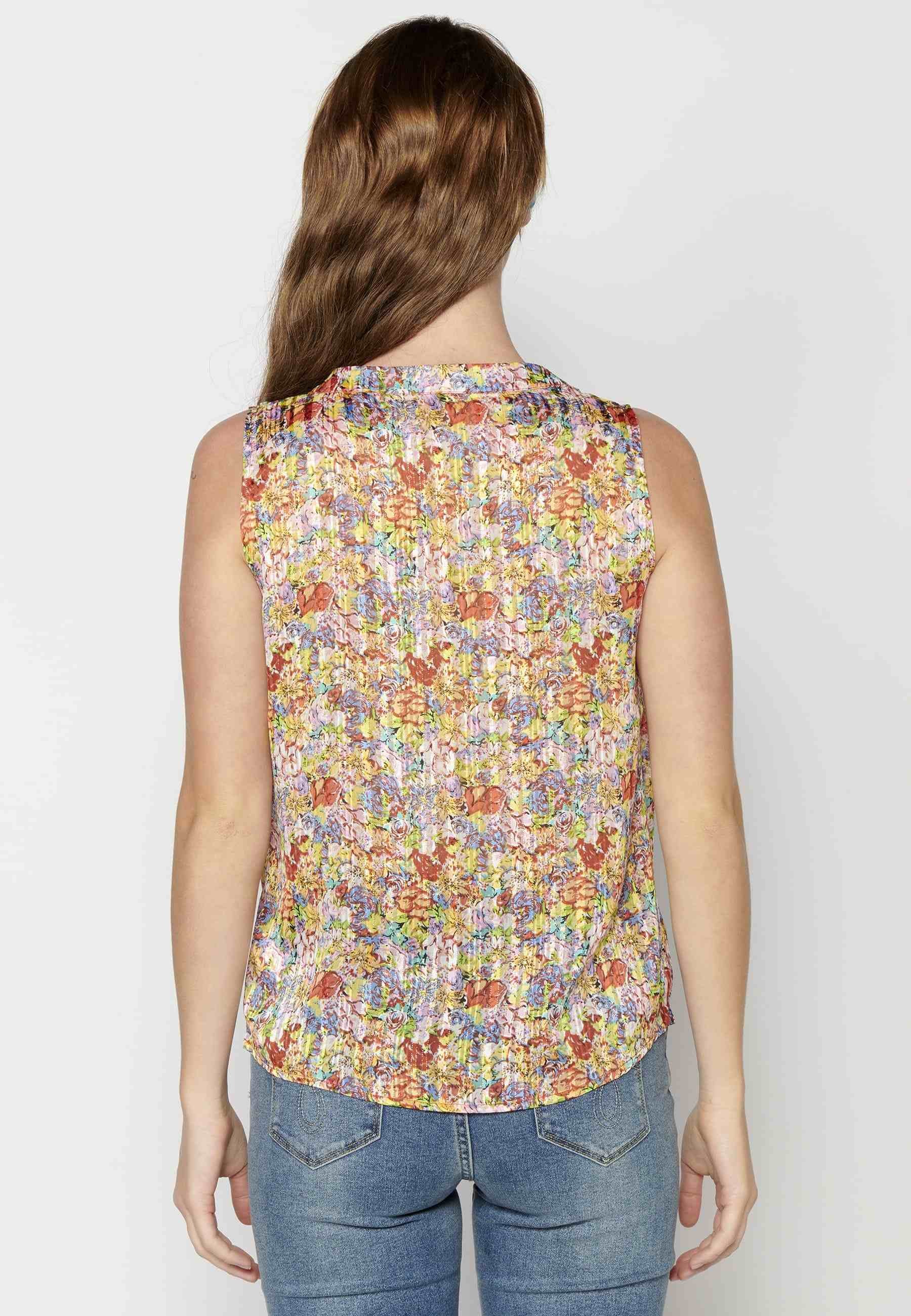 Blusa sin mangas fluida color turquesa para mujer | Moda Actual