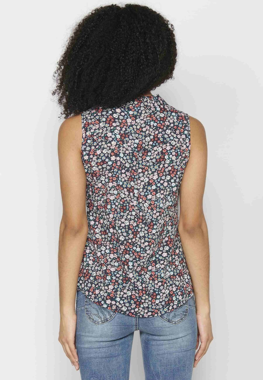 Blusa sin mangas con estampado floral color multicolor para mujer | Moda Actual 6