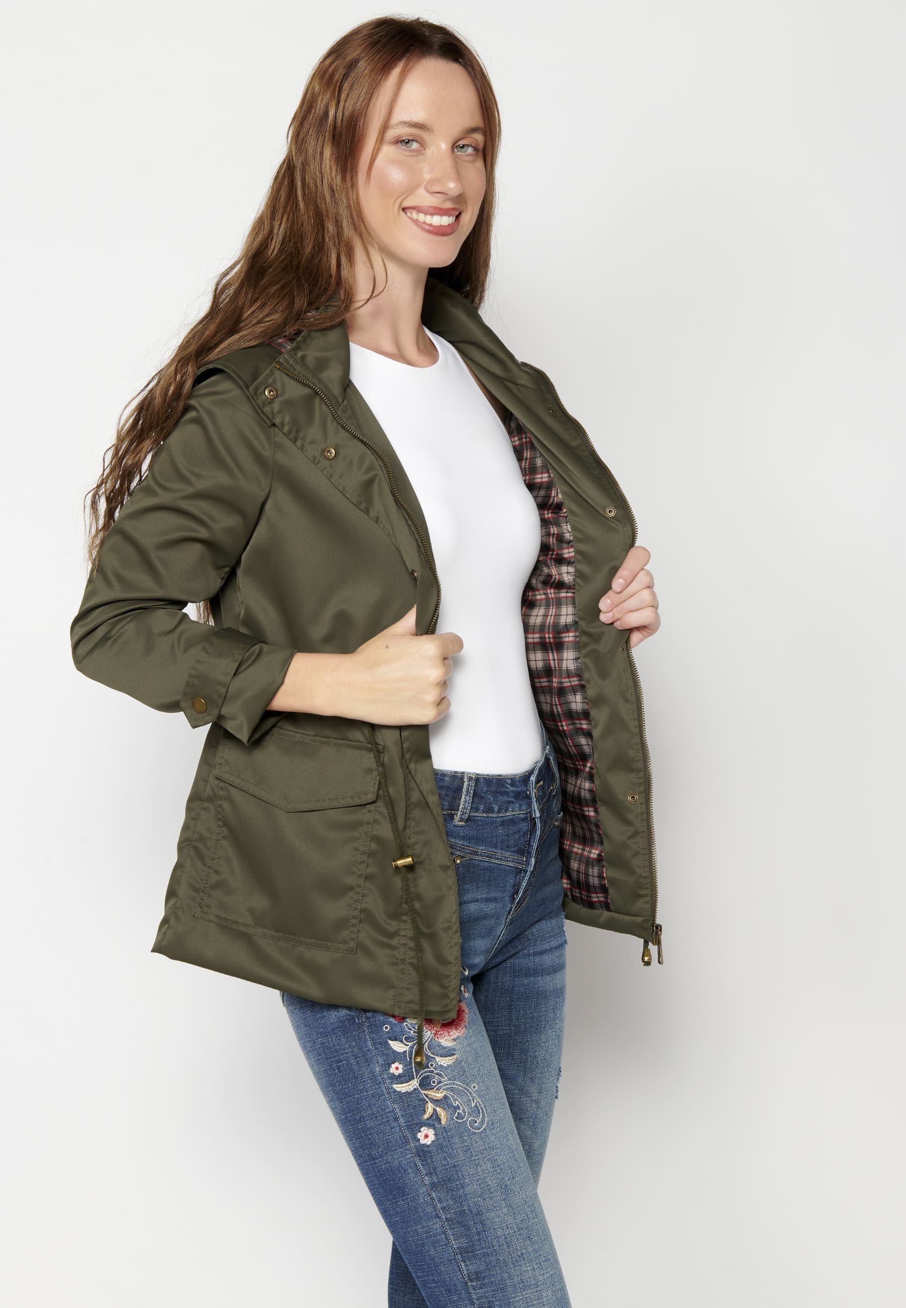 Short Parka Jacket with Hood for Women
