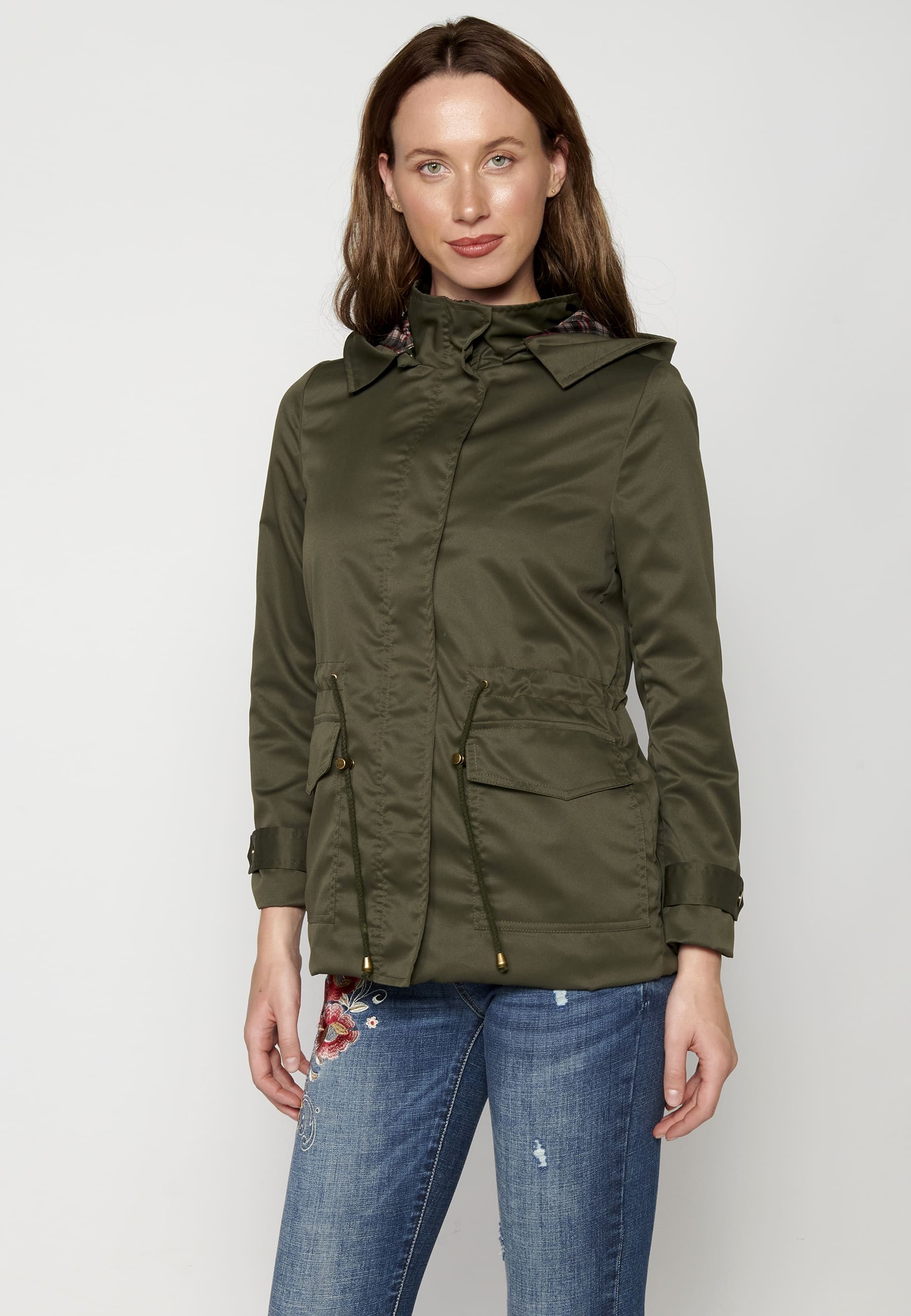 Short Parka Jacket with Hood for Women