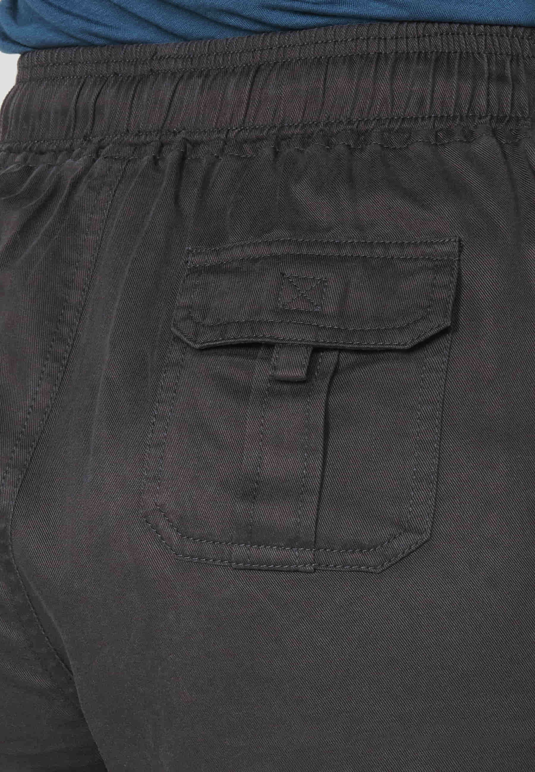 Pantalons curts Short amb cintura de goma ajustable color Negre per a Dona
