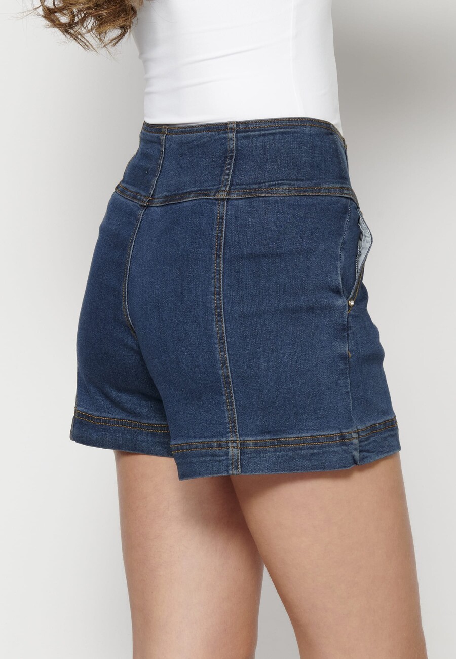 Pantalón short tipo falda denim color azul para mujer | Moda Actual 6