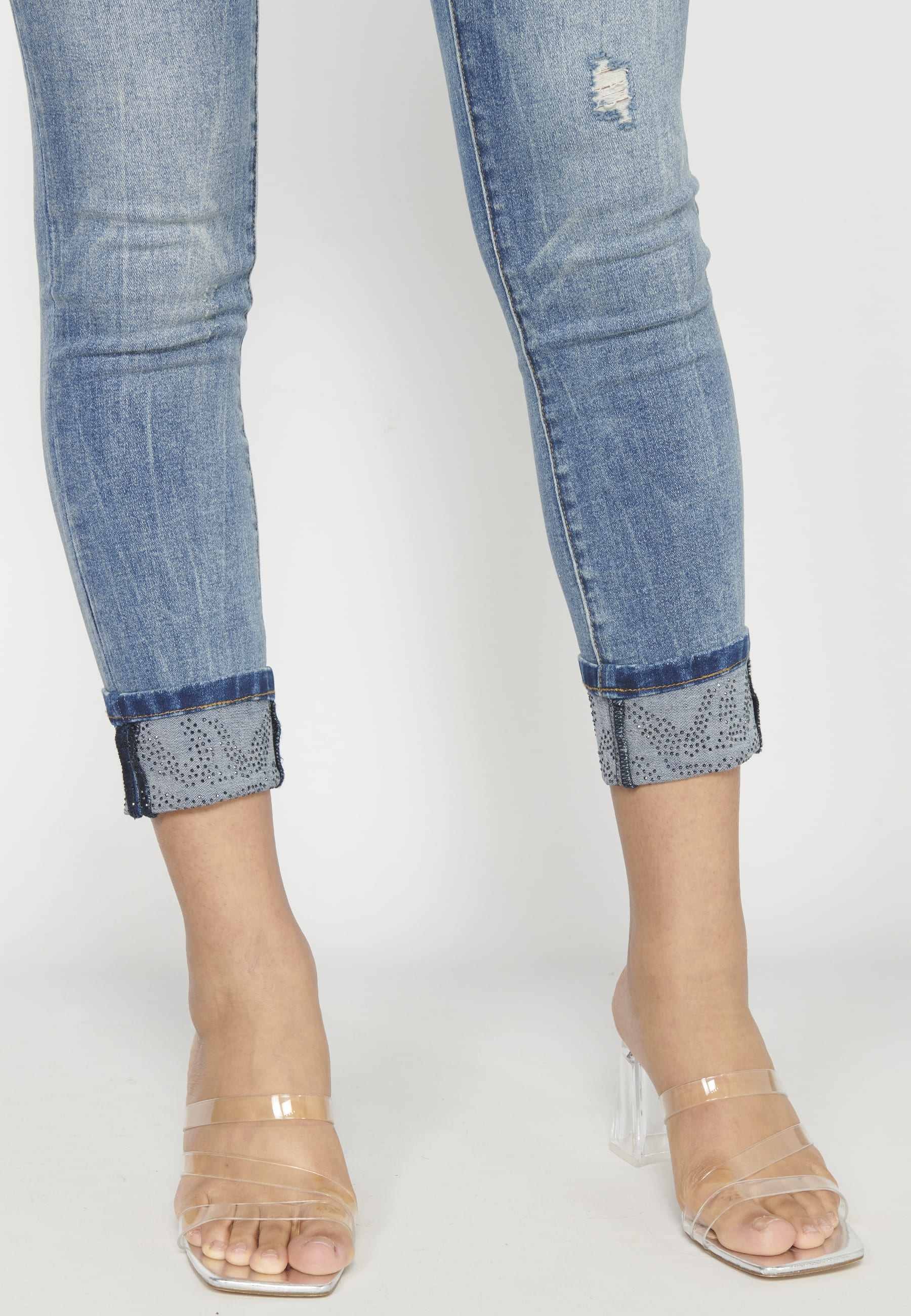 Ankle-length pants with Blue details for Woman