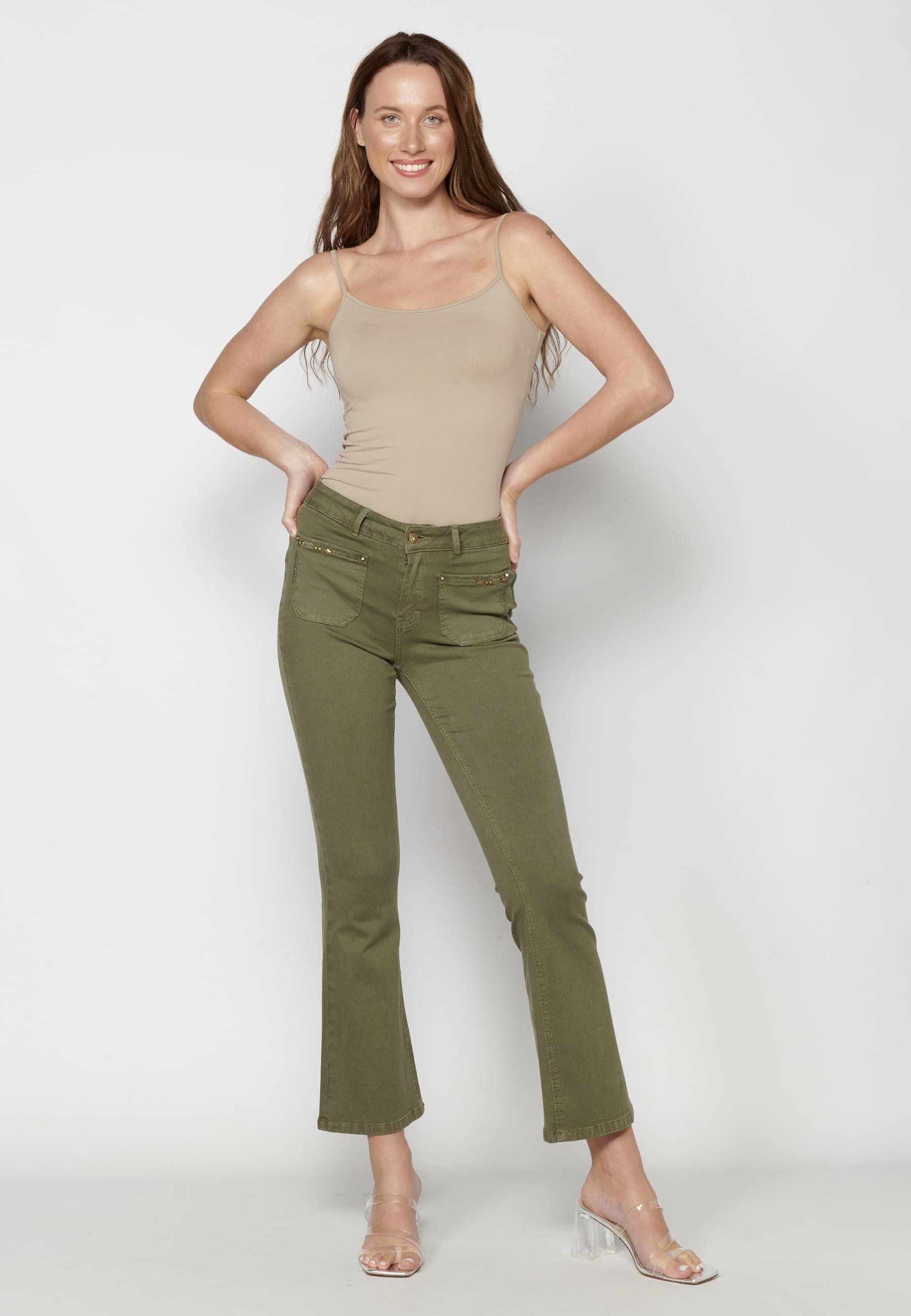 Pantalons acampanats amb sarja elàstica per a Dona